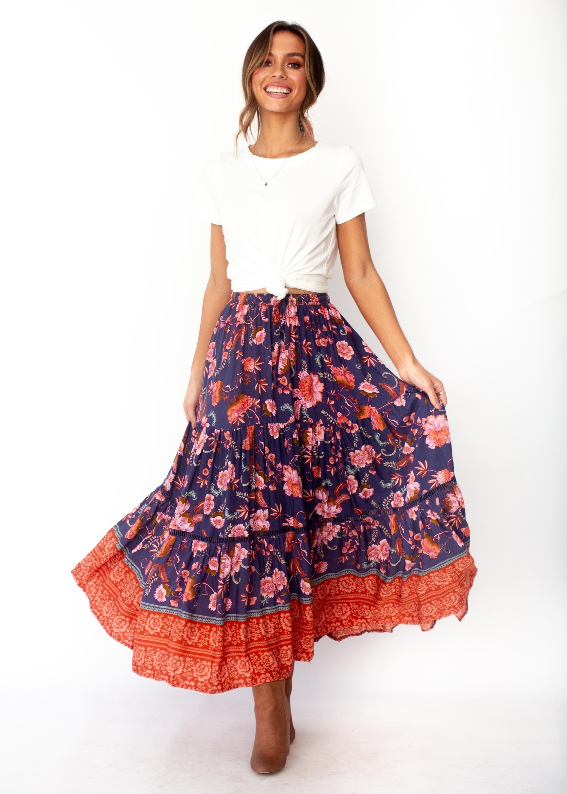 Josie Boho Maxi Skirt - Dusk