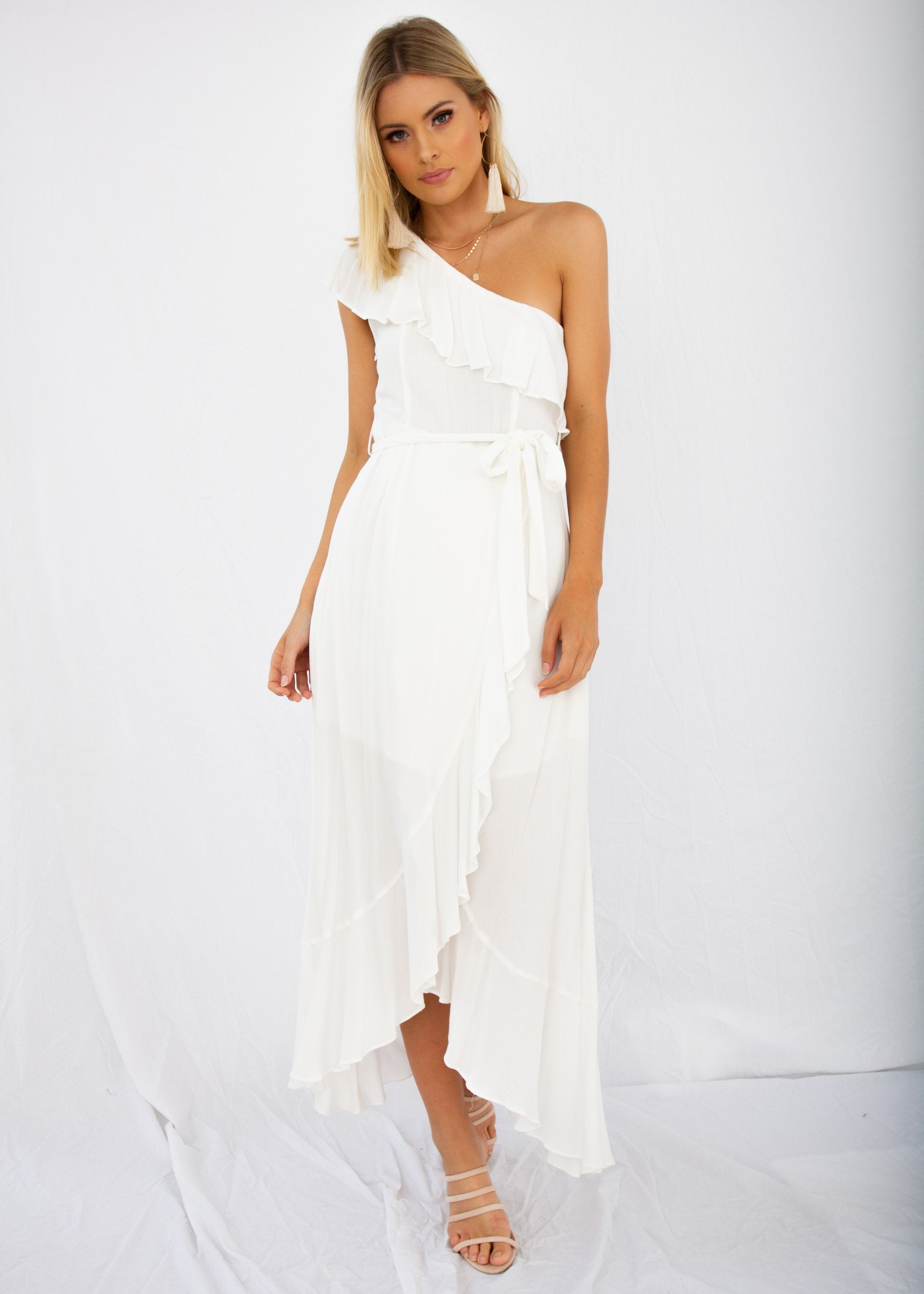 Imogen One-Shoulder Maxi Dress w/ Tie
