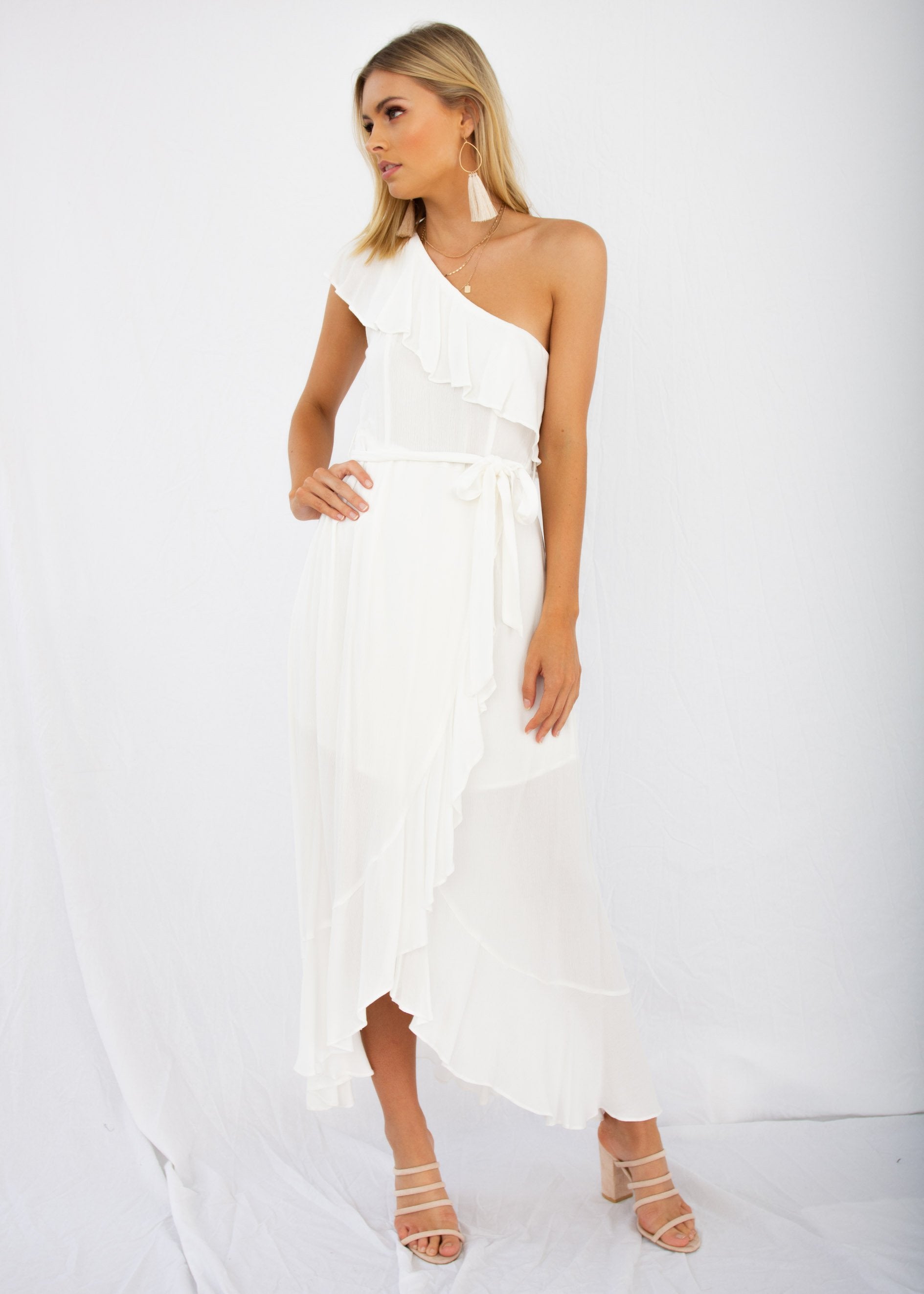 Imogen One-Shoulder Maxi Dress w/ Tie