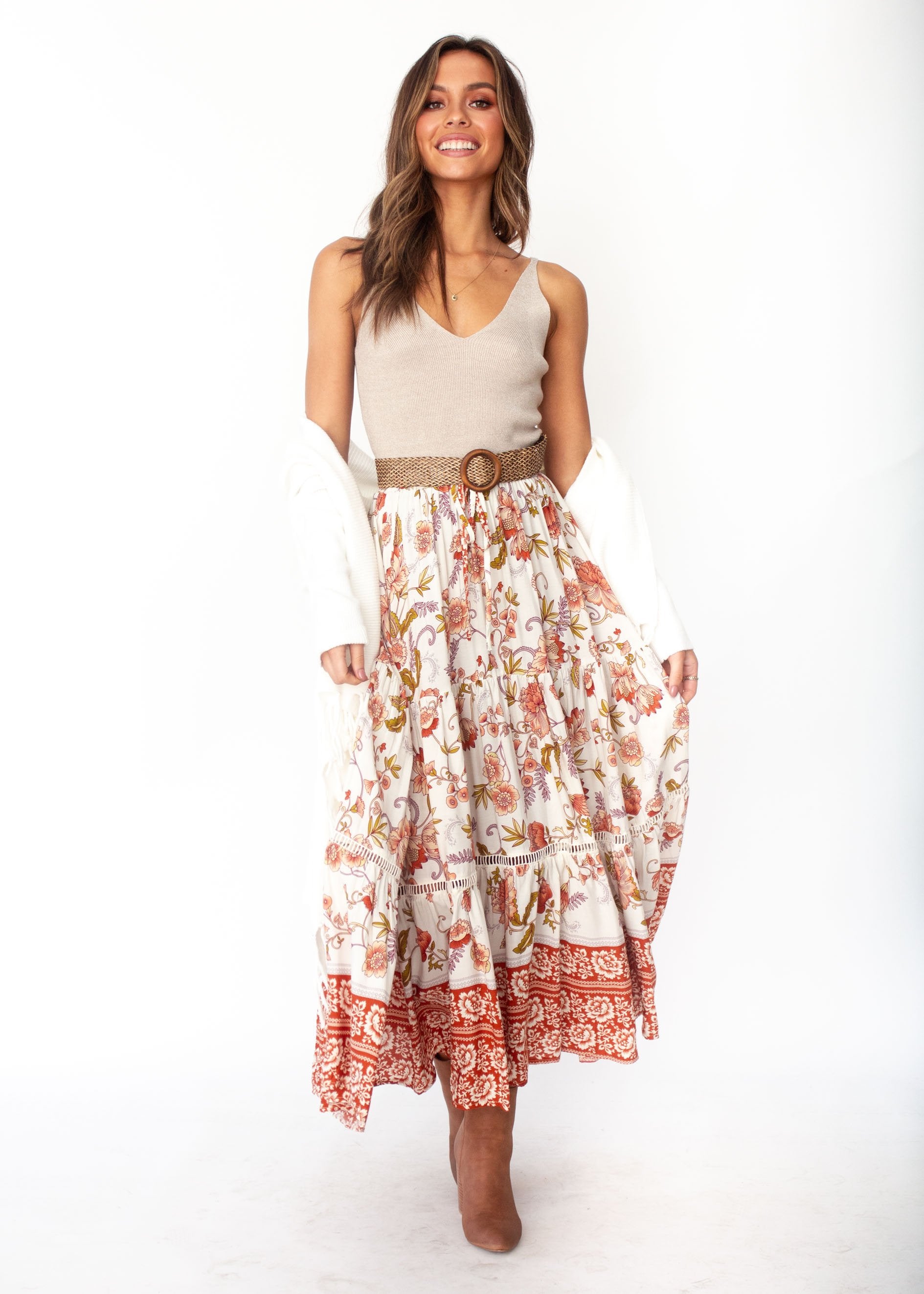 Women's Josie Boho Maxi Skirt - Autumn