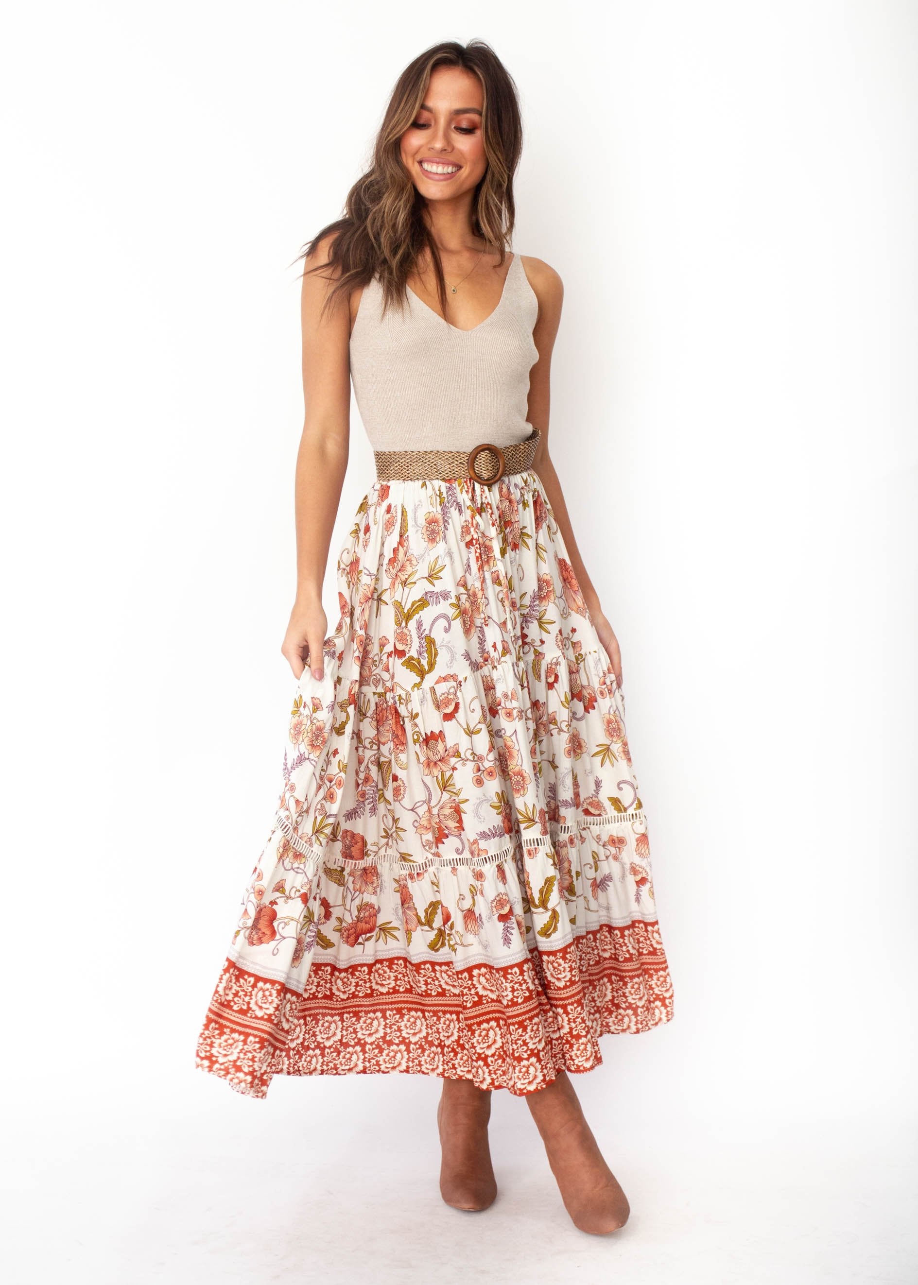 Josie Boho Maxi Skirt - Autumn