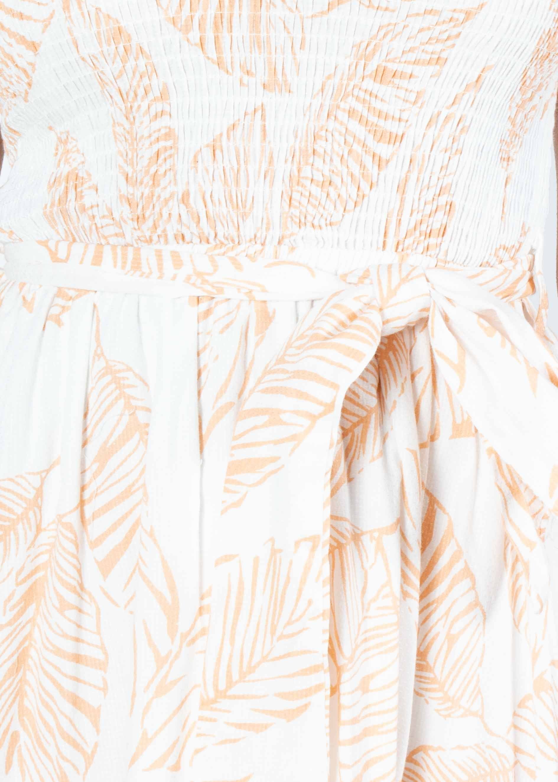 Great Escape Midi Dress w/ Tie - Peach Leaf