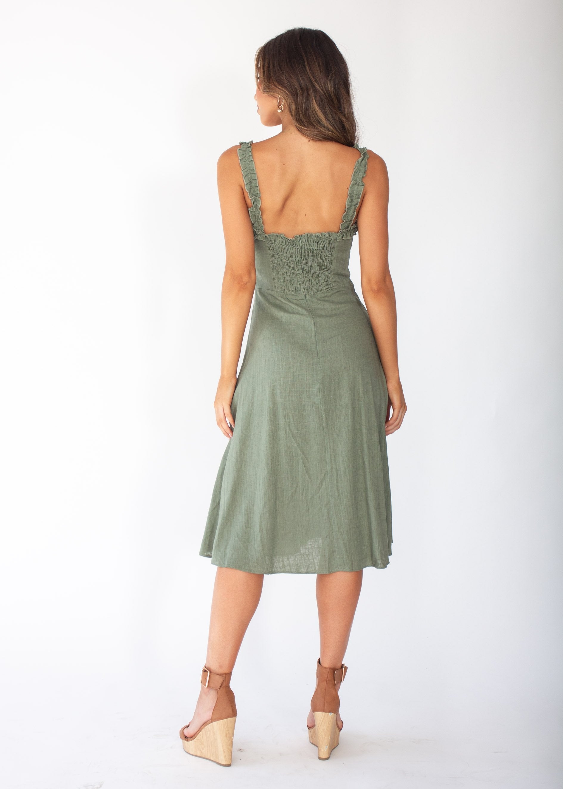 Katia Midi Dress - Khaki