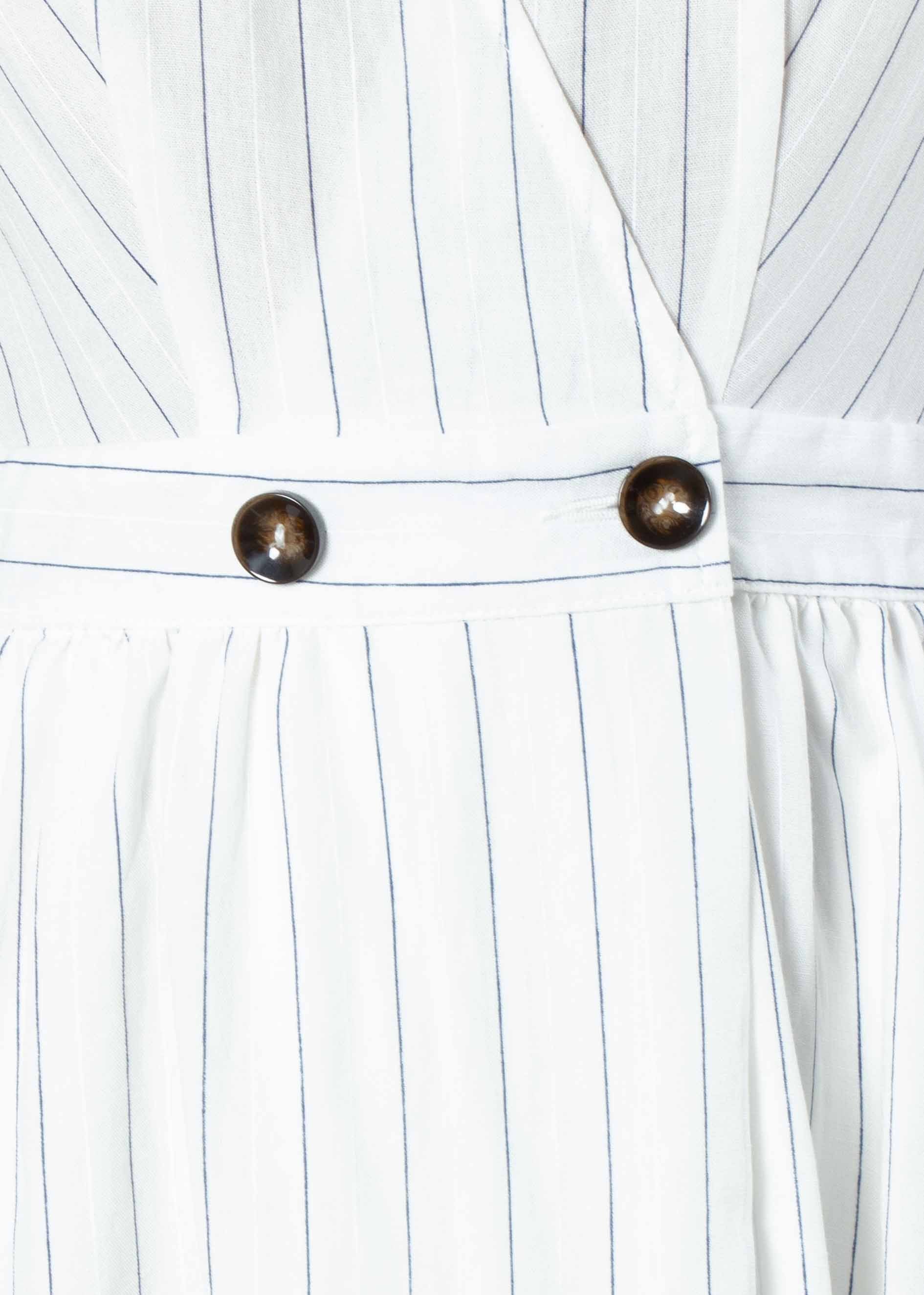 High Road Midi Dress - White Stripe