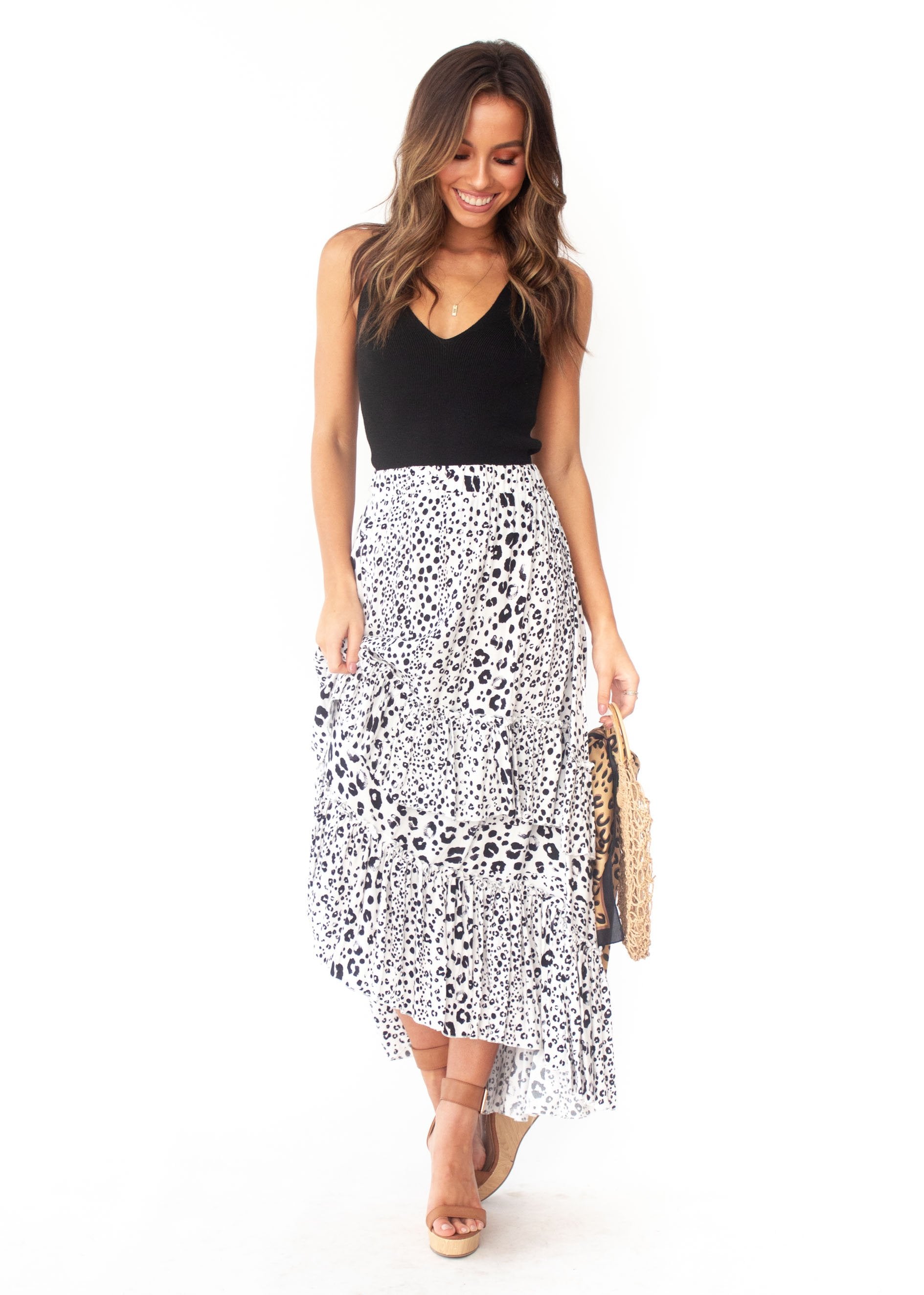 Bridget Maxi Skirt - Snow Leopard