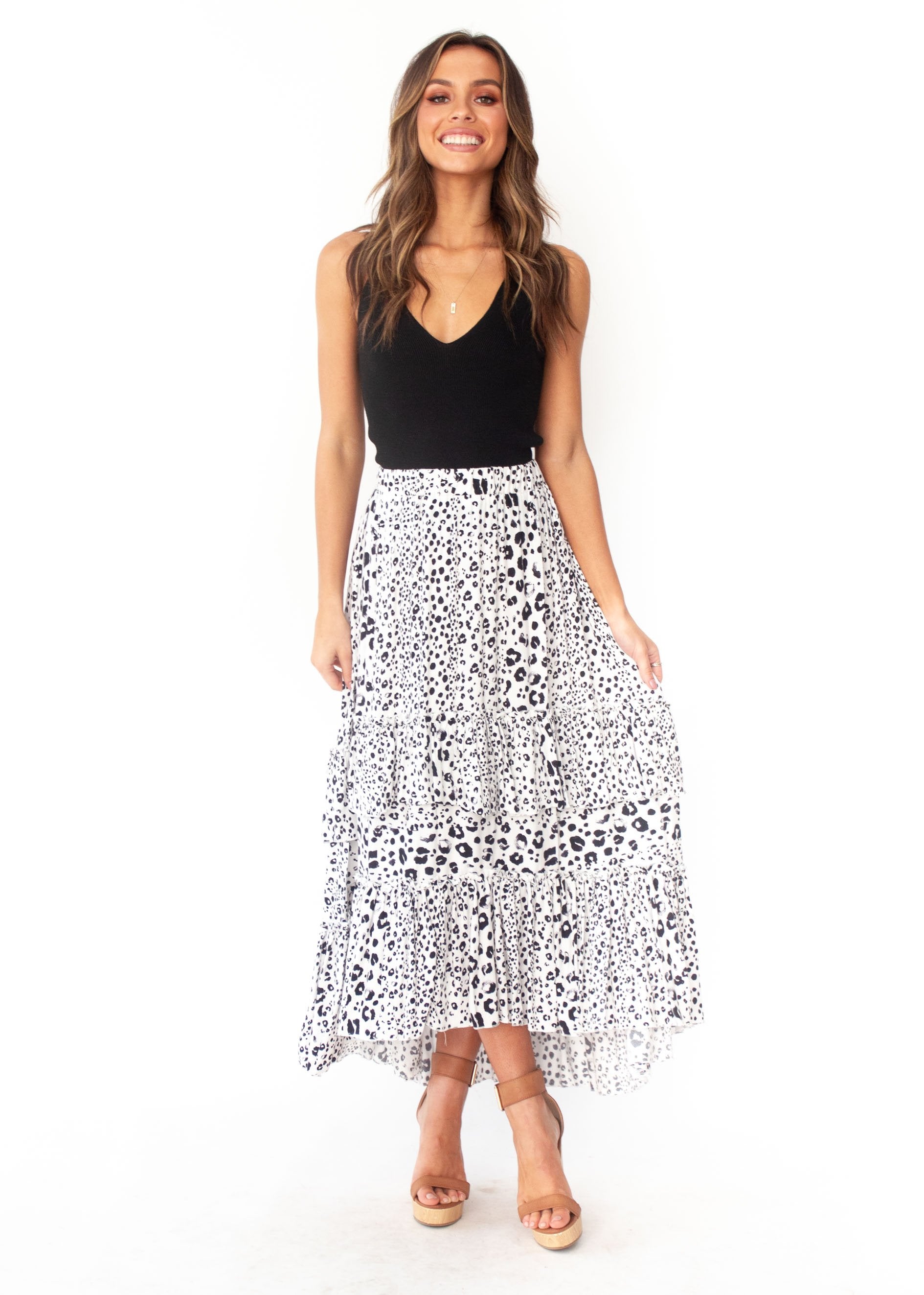 Bridget Maxi Skirt - Snow Leopard