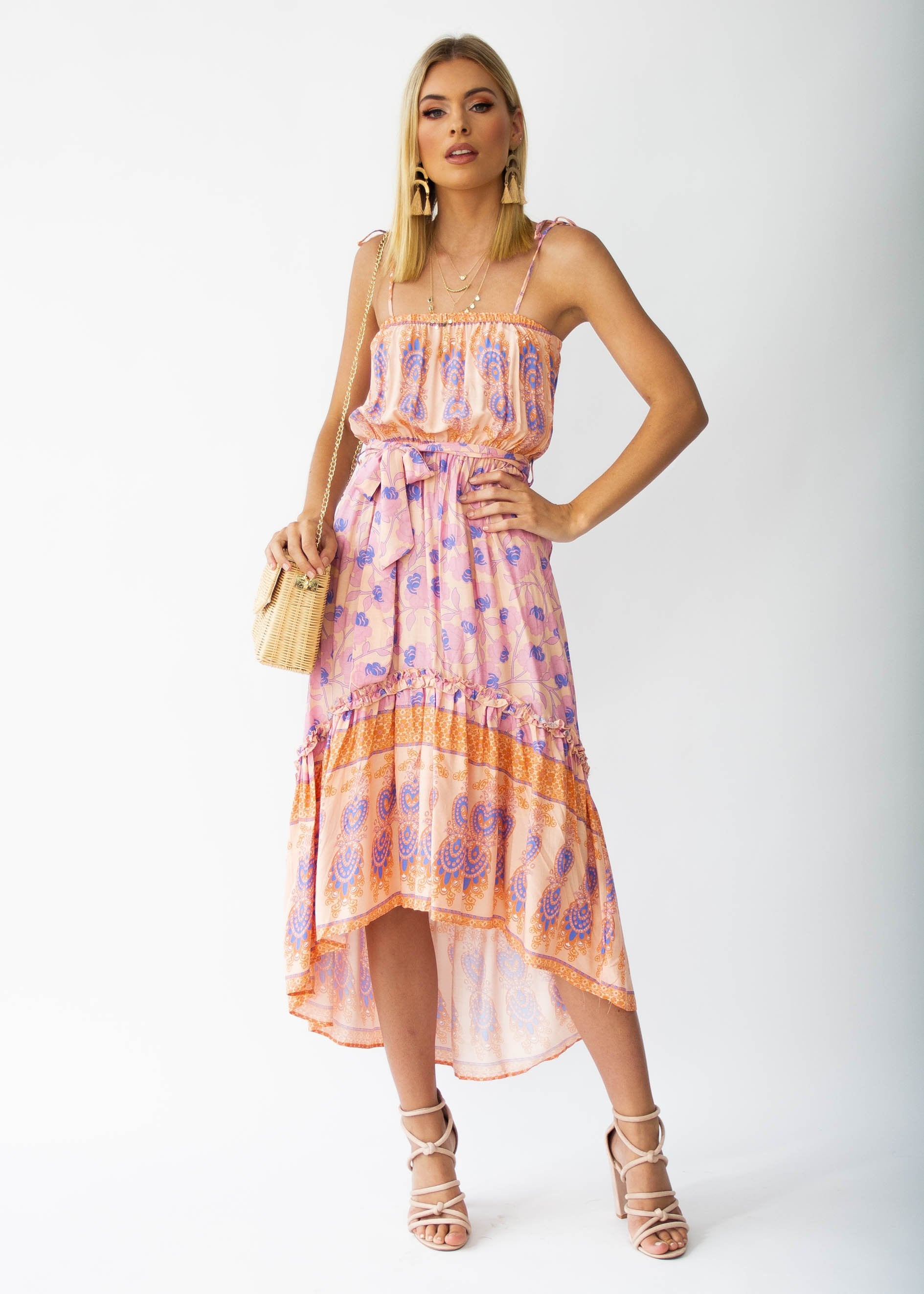 Nathalia Hi-Lo Midi Dress - Malibu