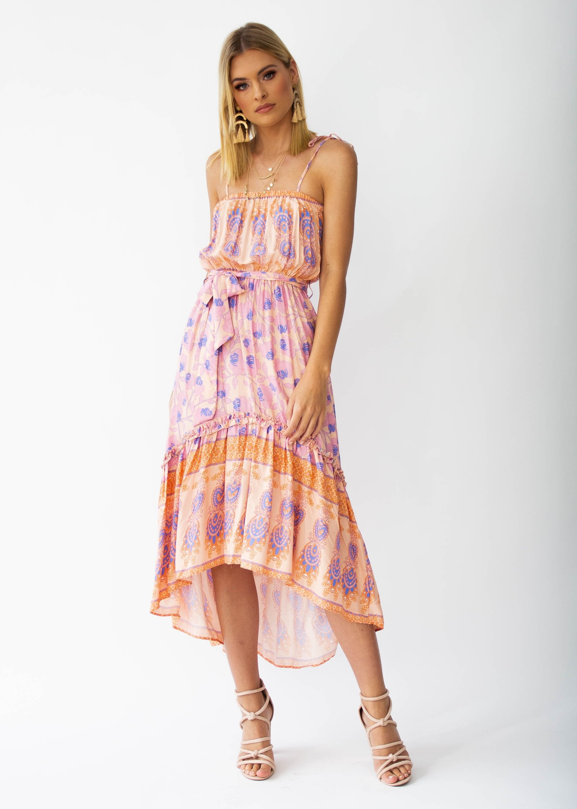 Nathalia Hi-Lo Midi Dress - Malibu