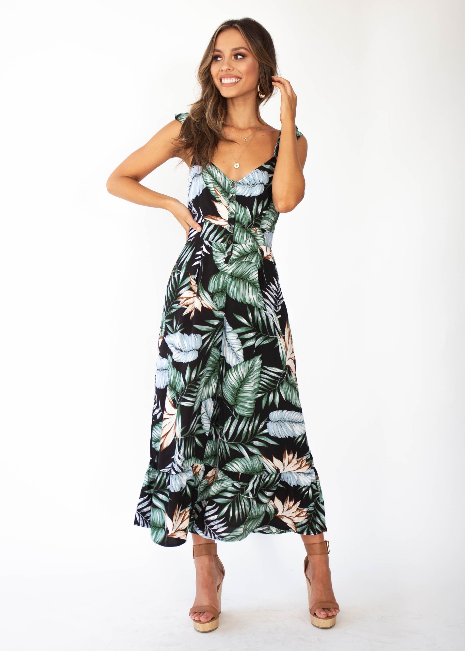 End Of Time Pantsuit - Black Palm