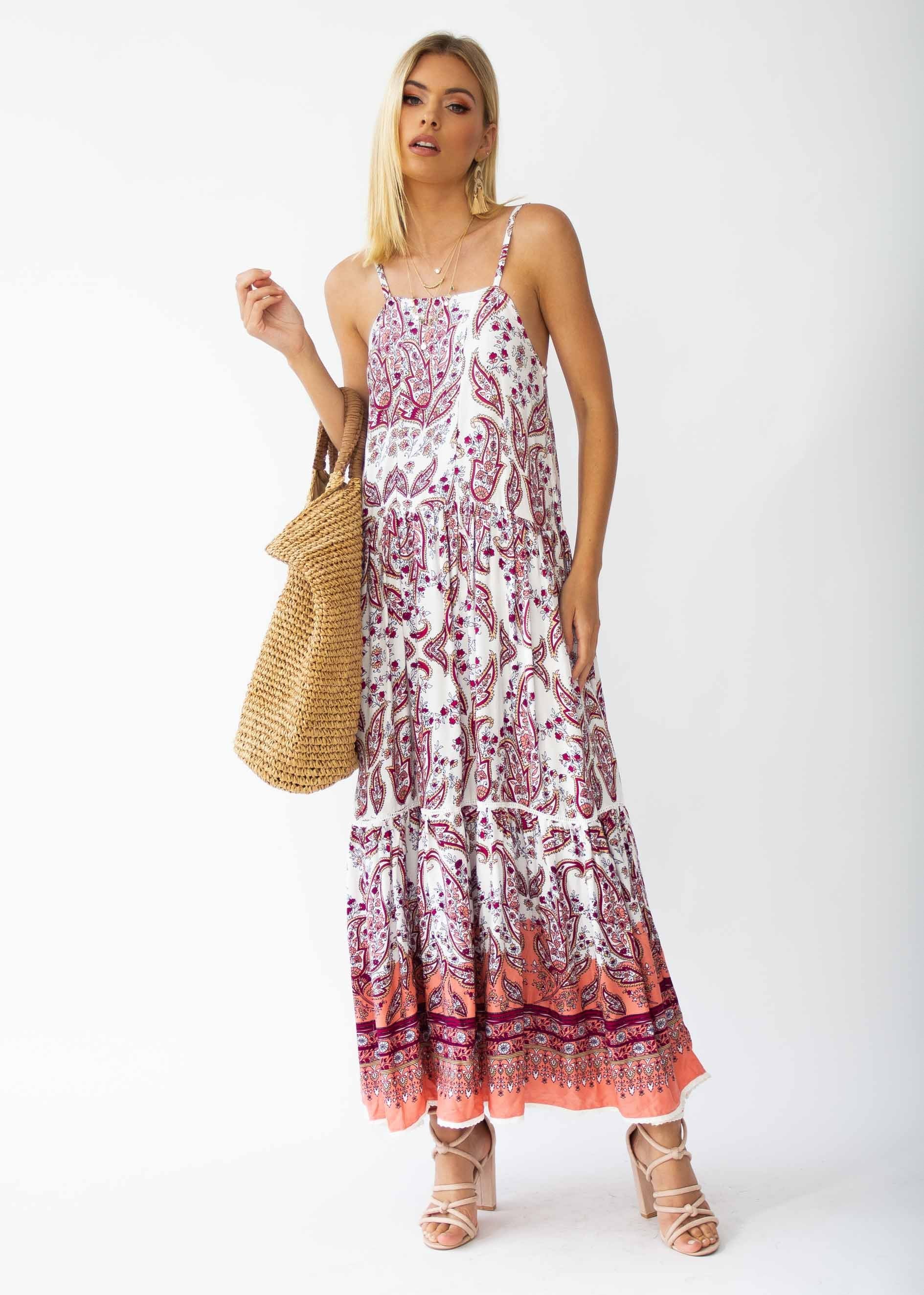 Amira Maxi Dress - Rose Paisley