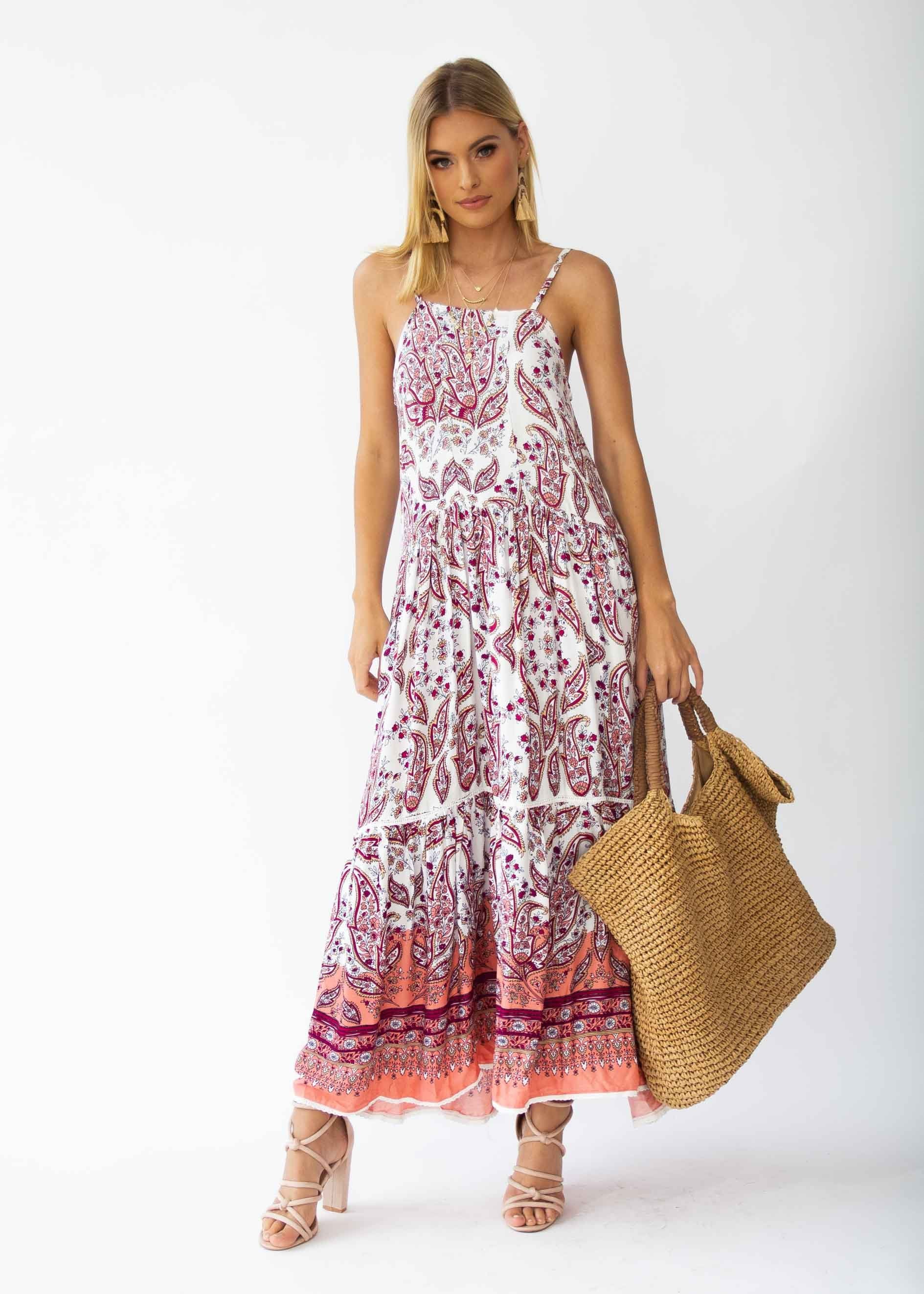 Amira Maxi Dress - Rose Paisley