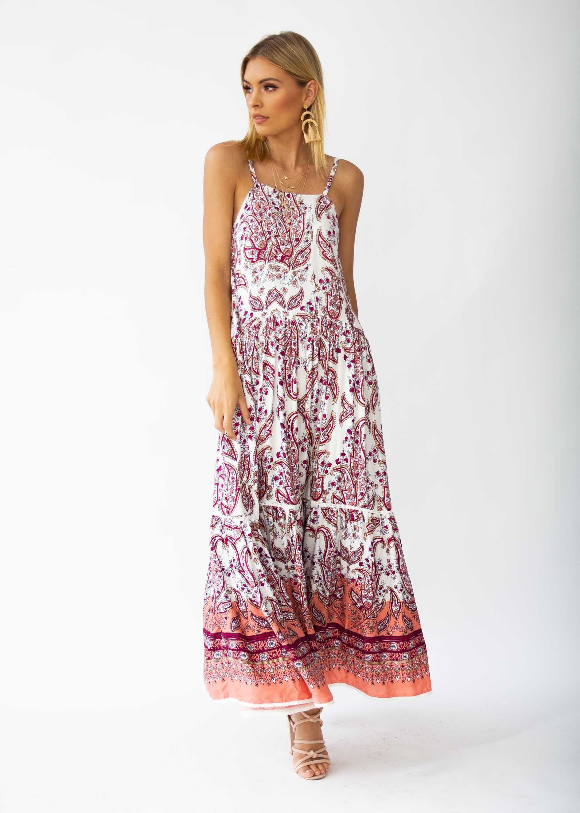 Amira Maxi Dress - Rose Paisley