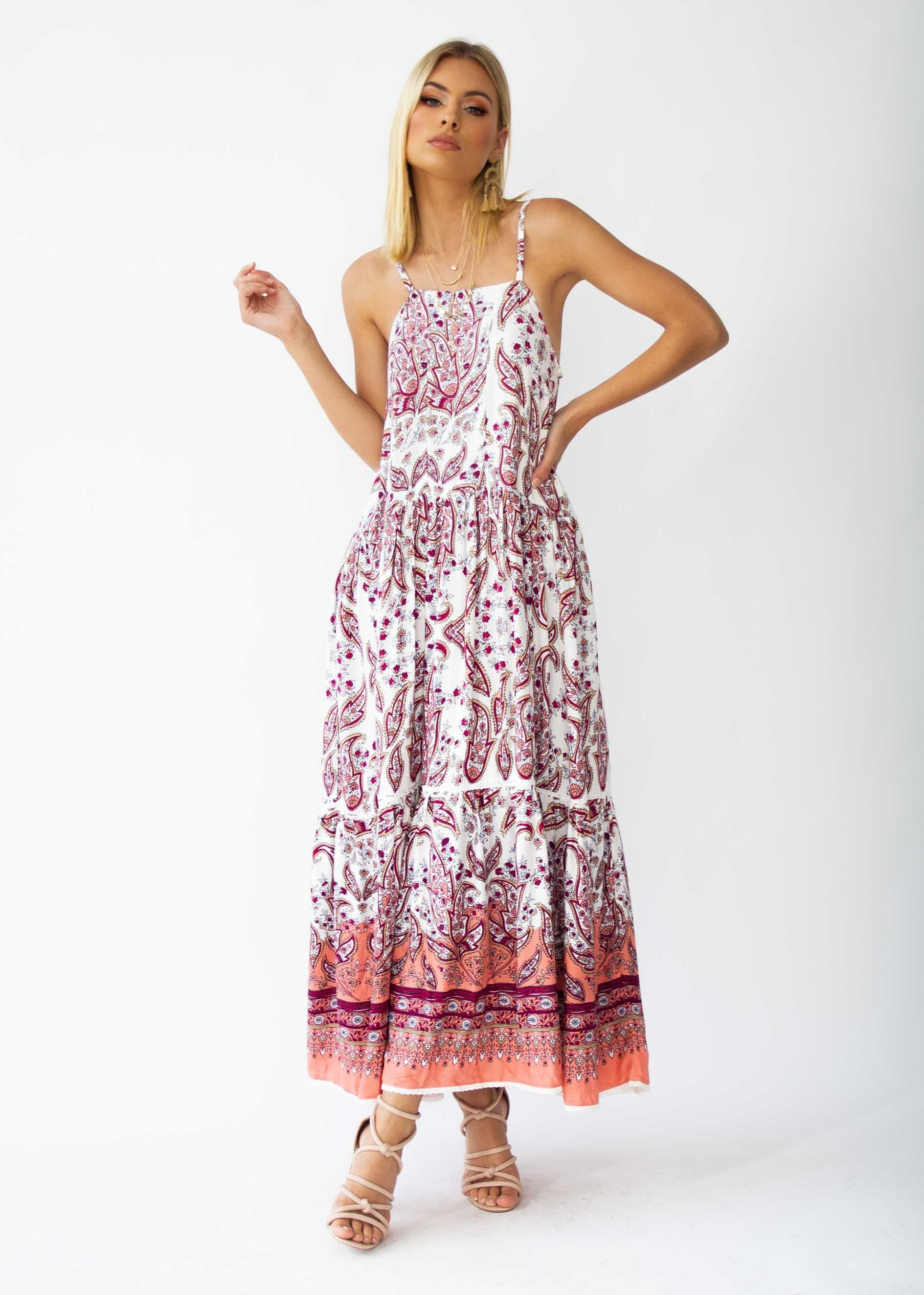 Amira Maxi Dress - Rose Paisley