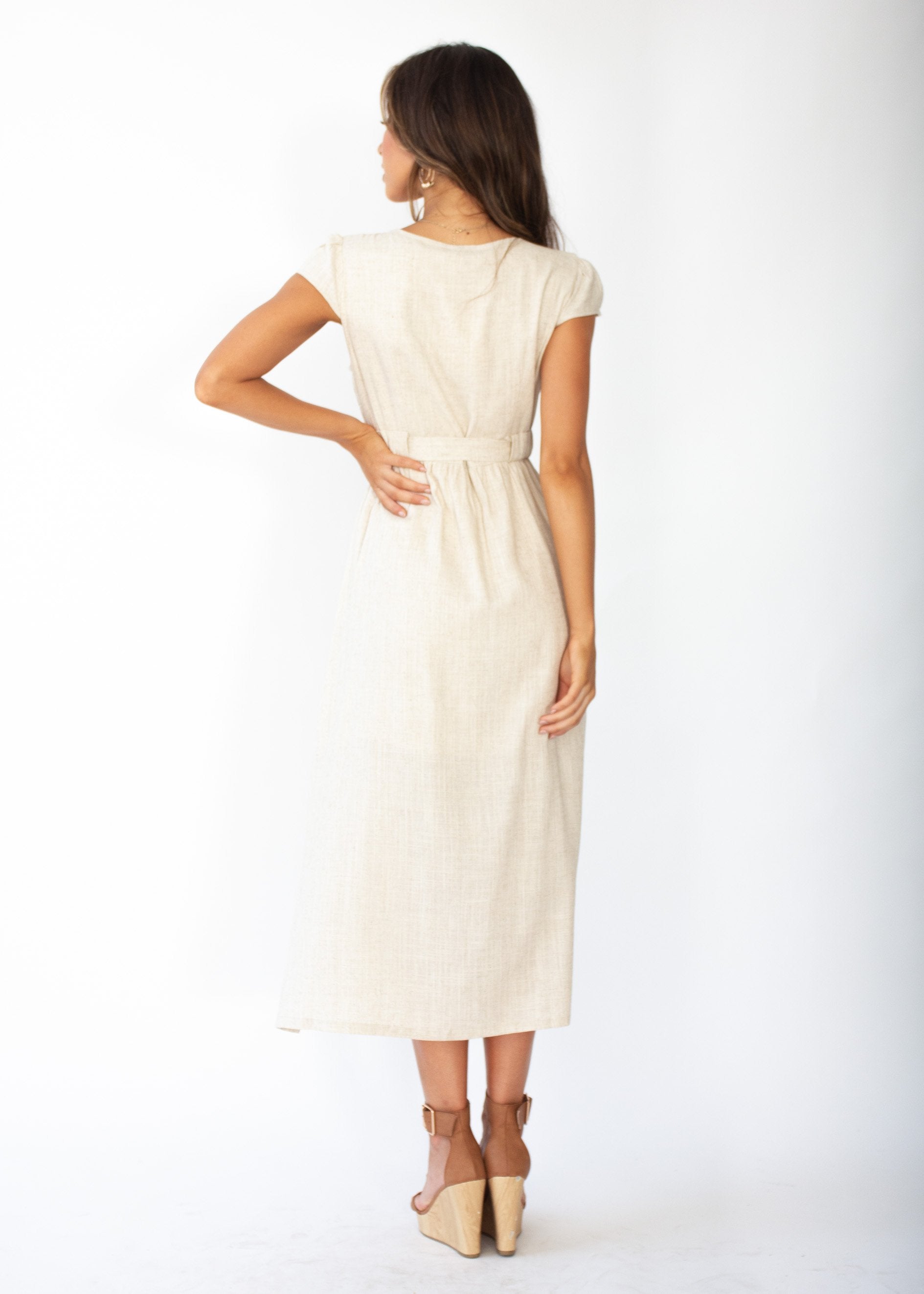 Bourdeaux Midi Dress - Natural