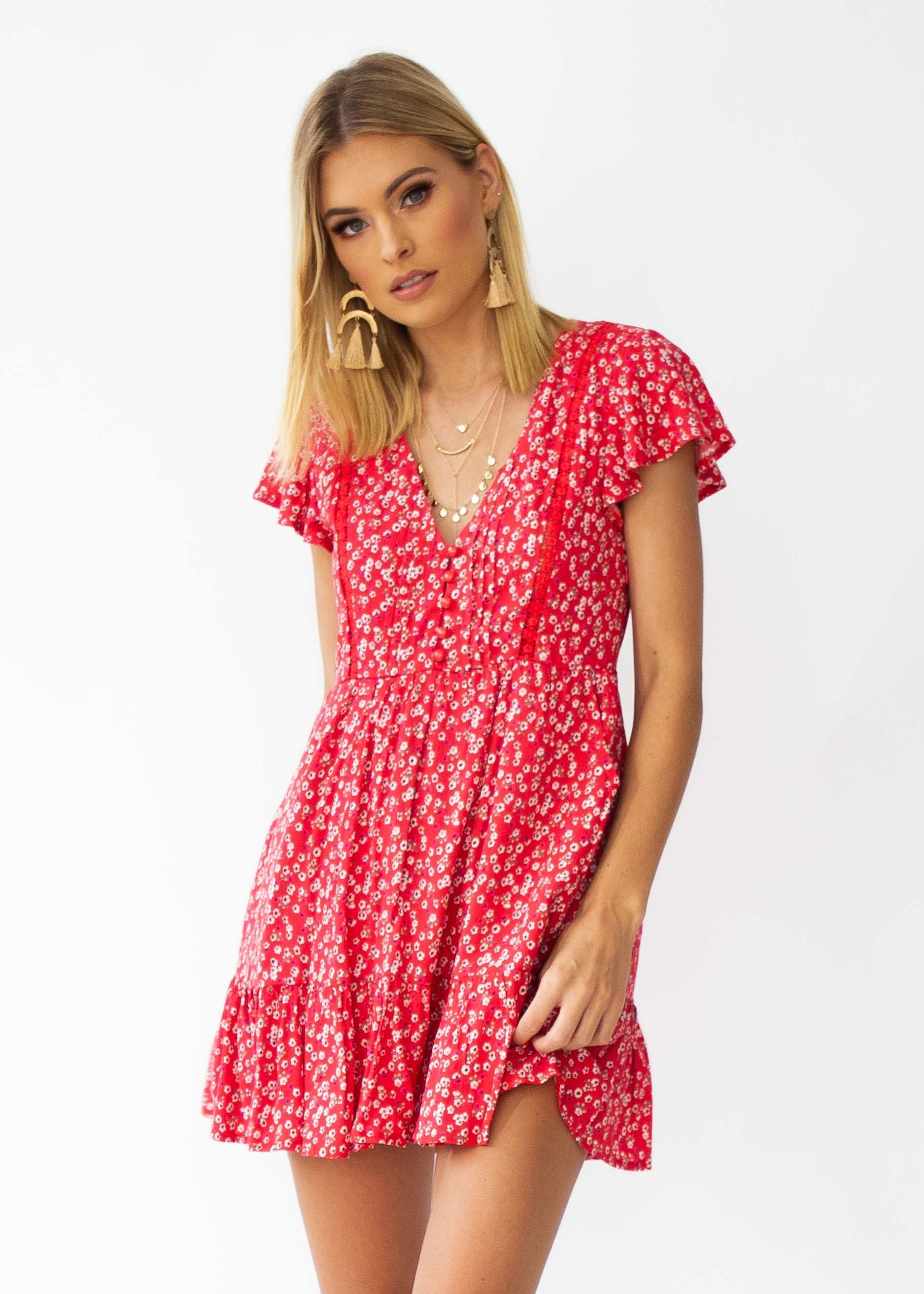 Estella Dress - Watermelon Floral