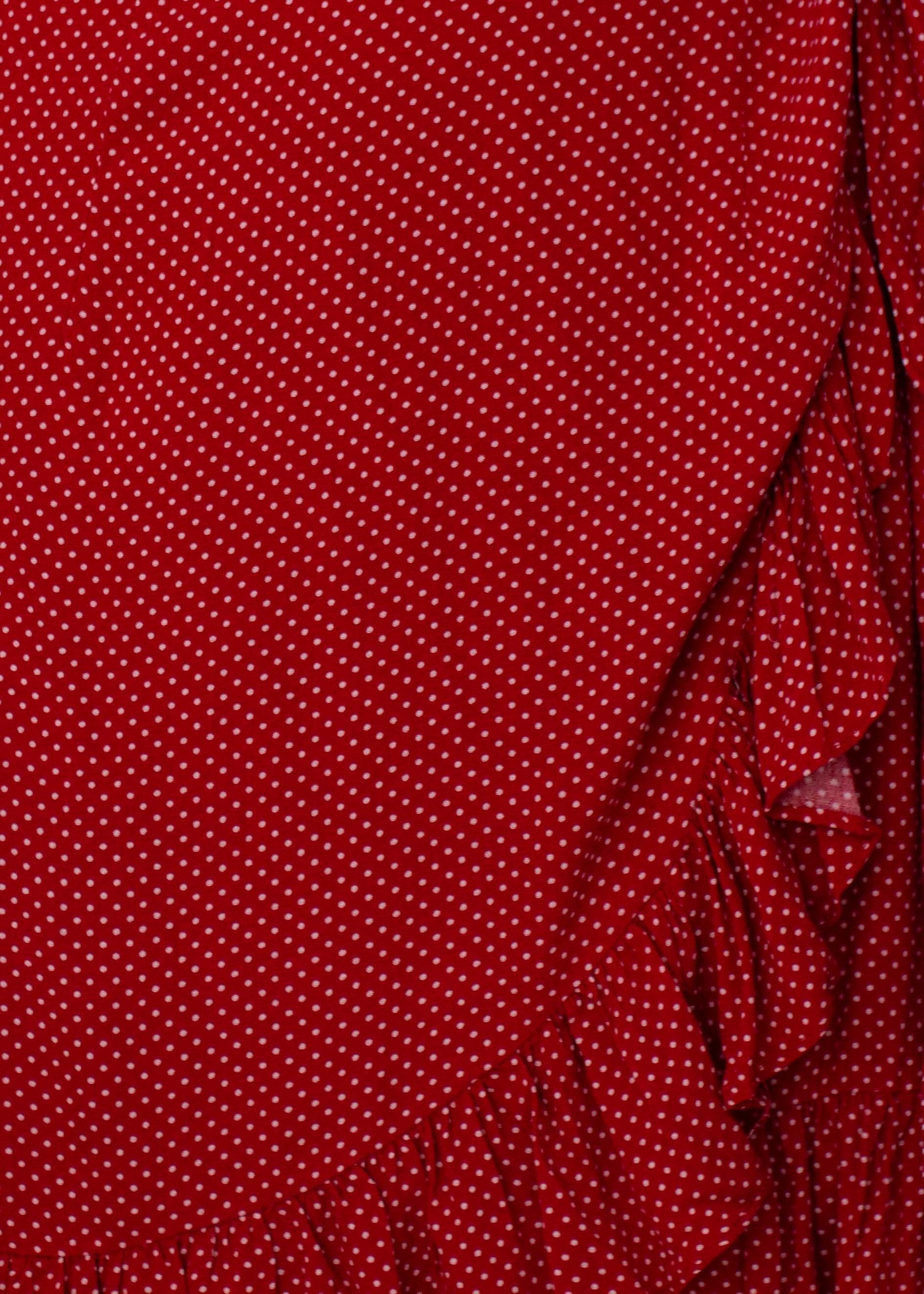 Til Dusk Wrap Dress - Red Polka