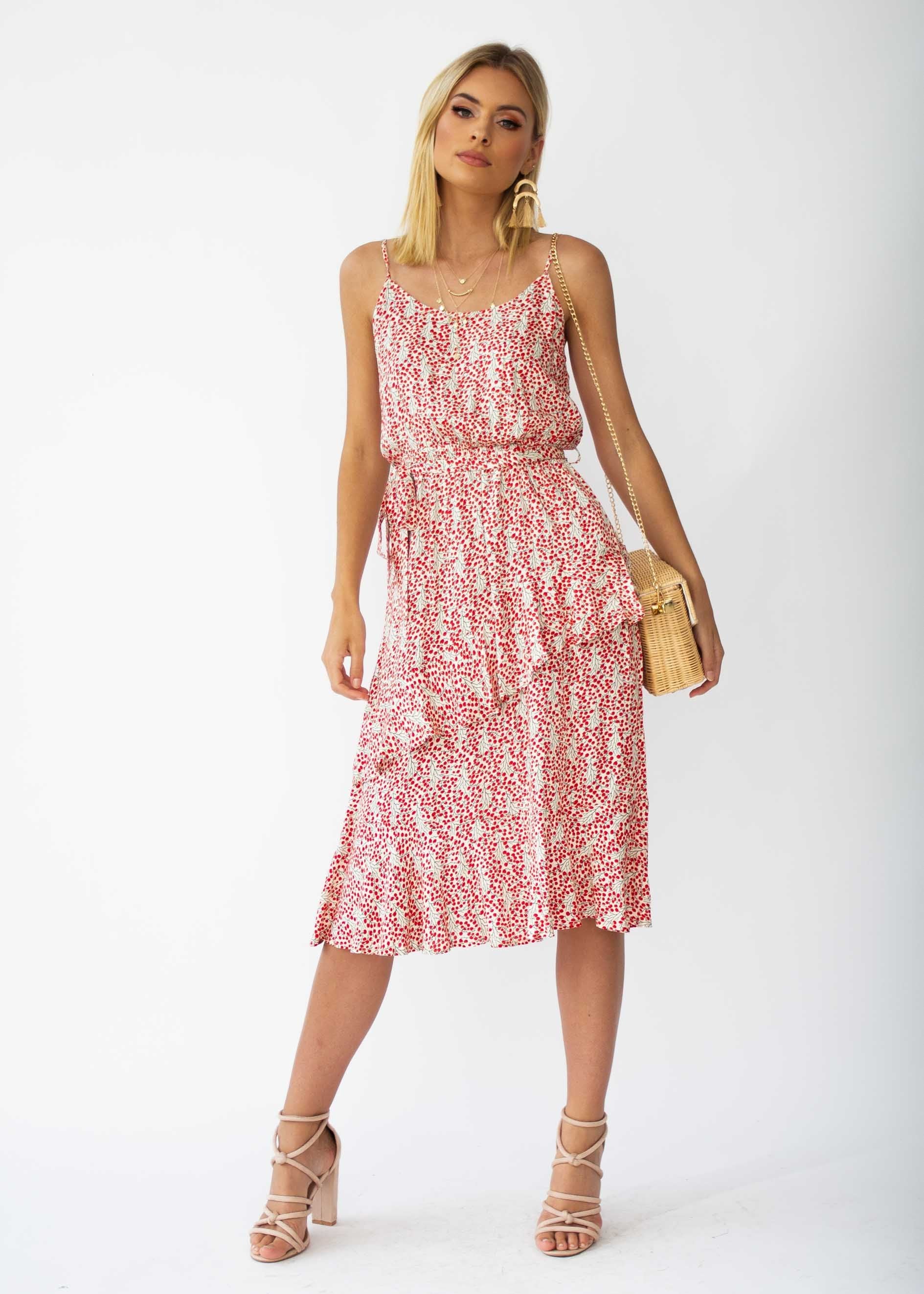 Lost In Japan Midi Dress - Cherry Blossom