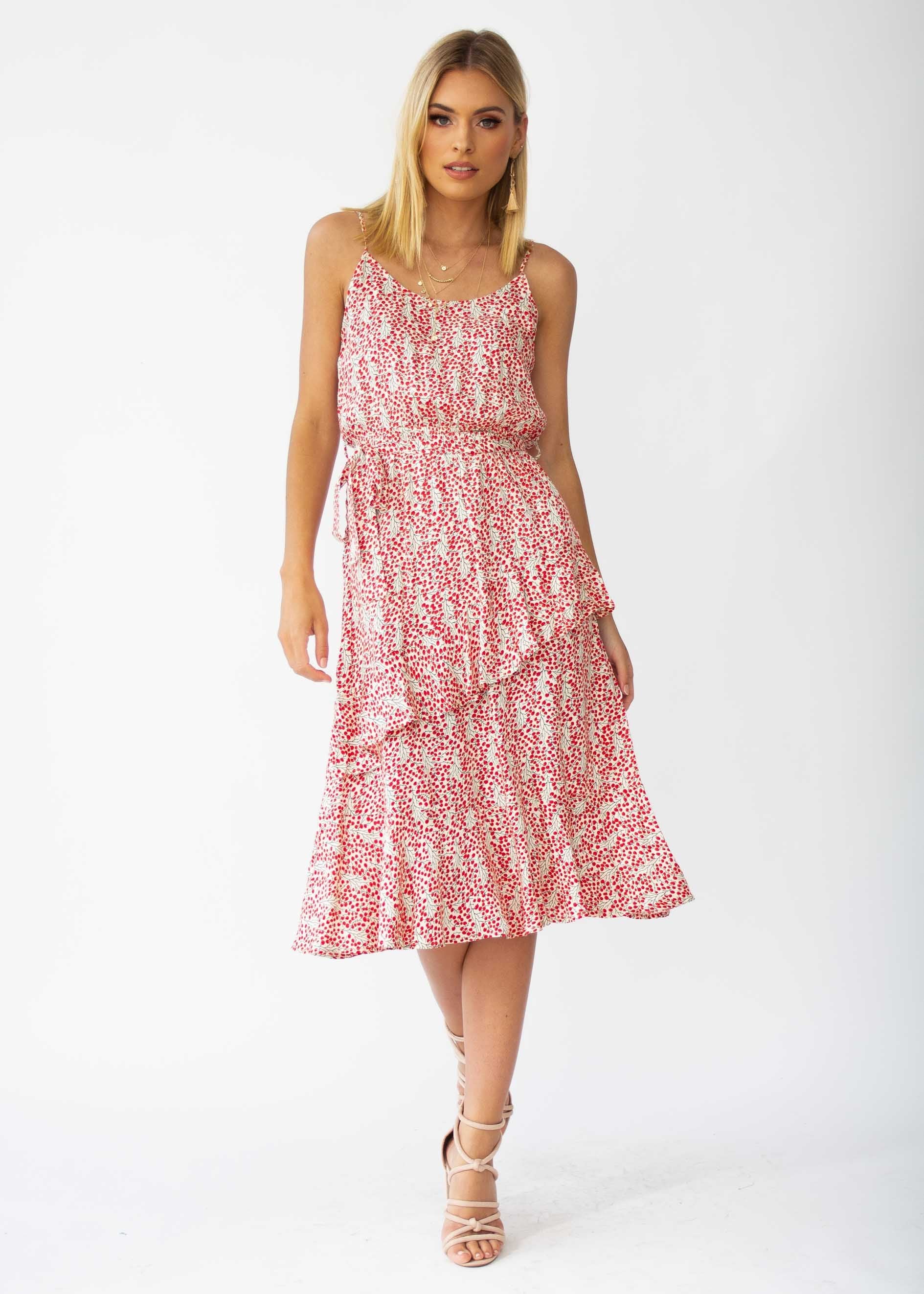 Lost In Japan Midi Dress - Cherry Blossom