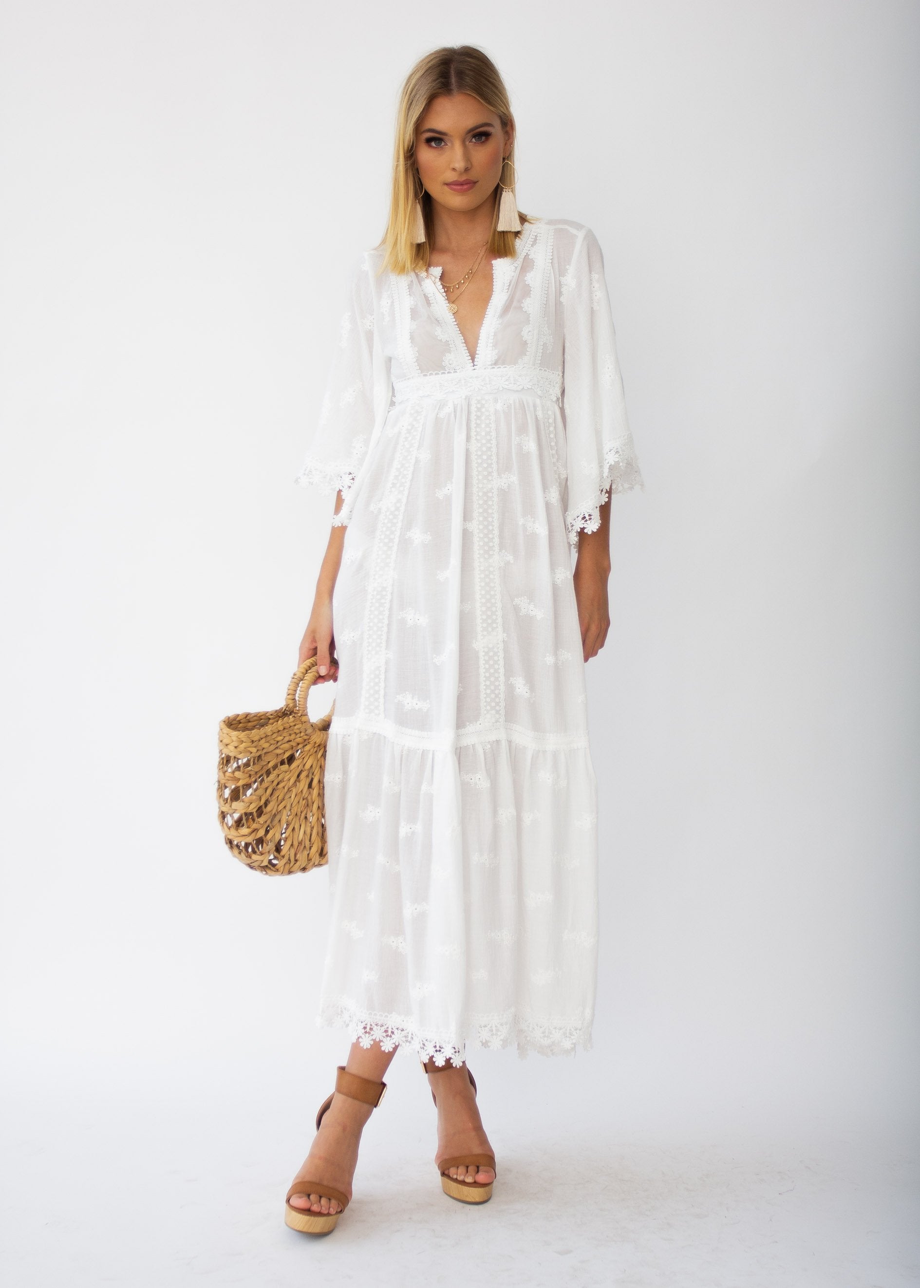 Marisol Maxi Dress	- White