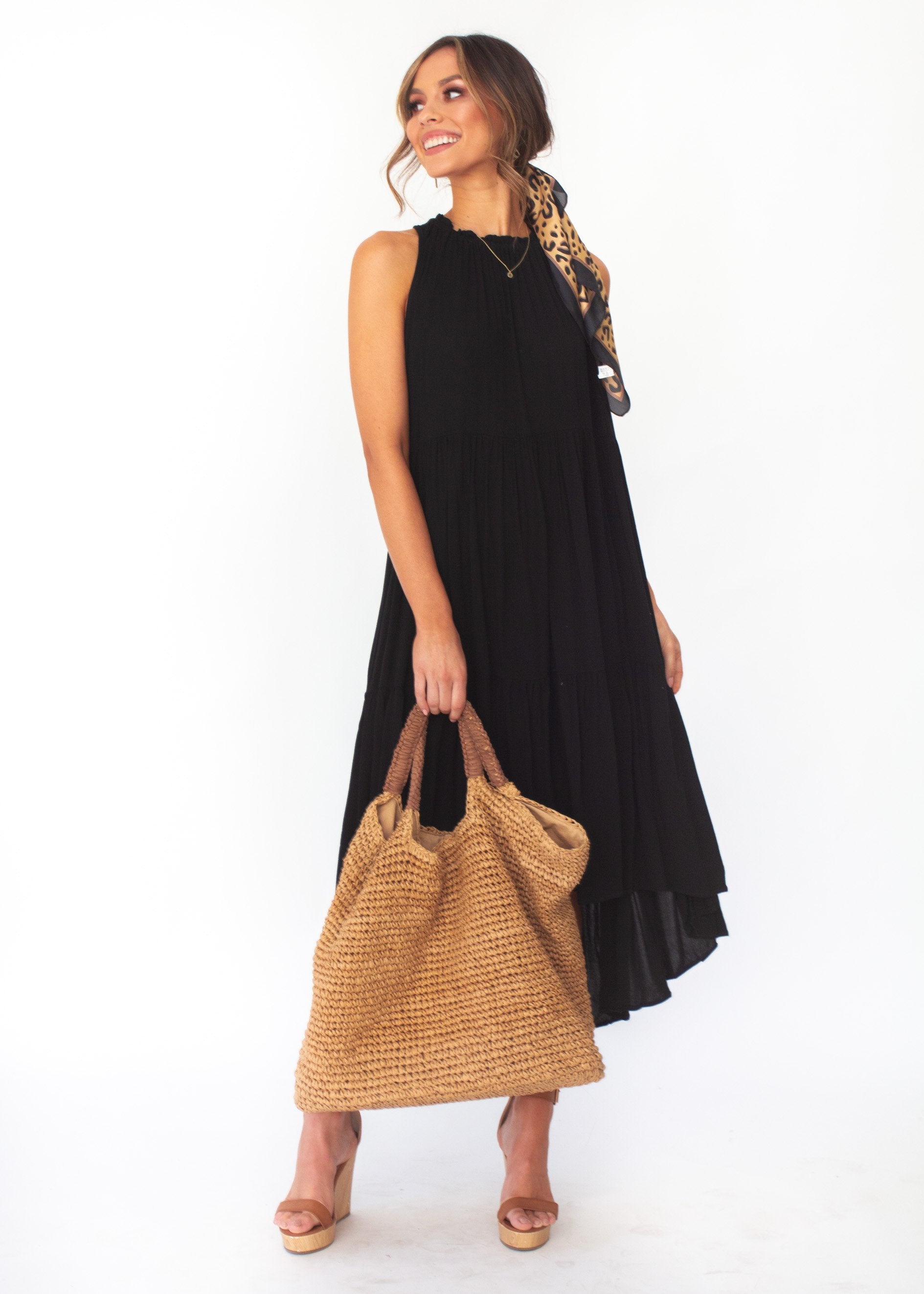 Everia Midi Dress - Black