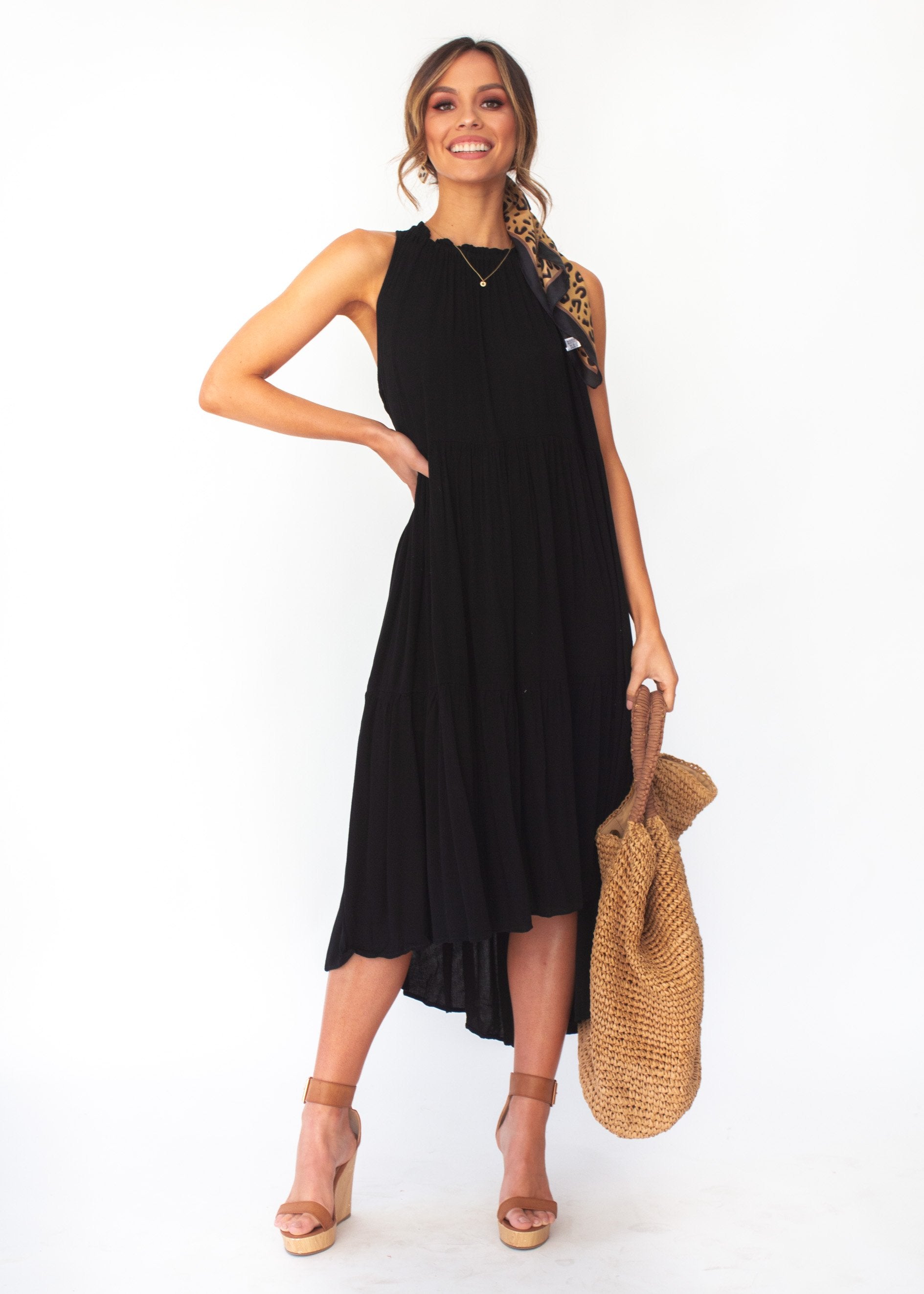 Everia Midi Dress - Black