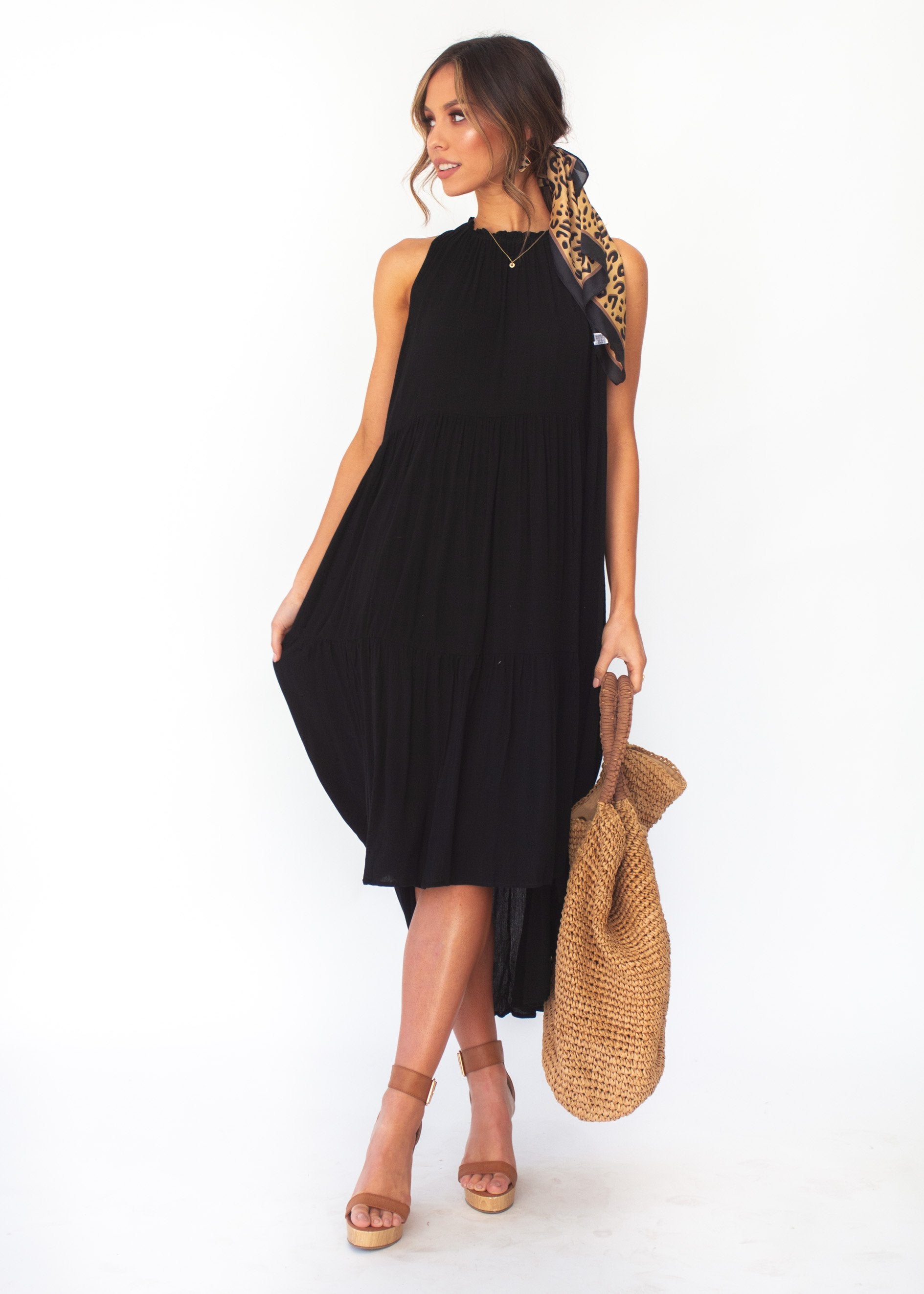 Everia Midi Dress - Black