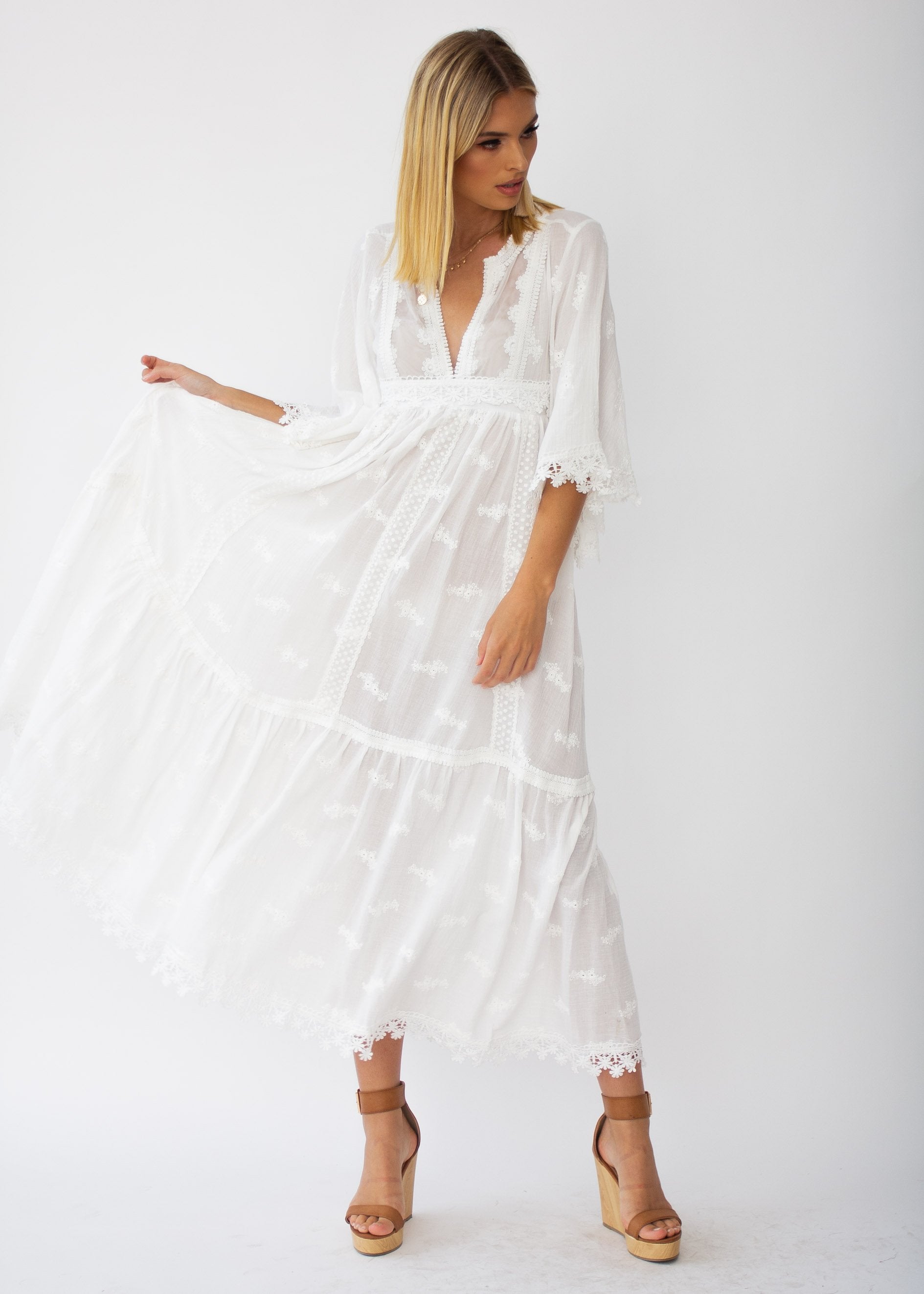 Marisol Maxi Dress	- White