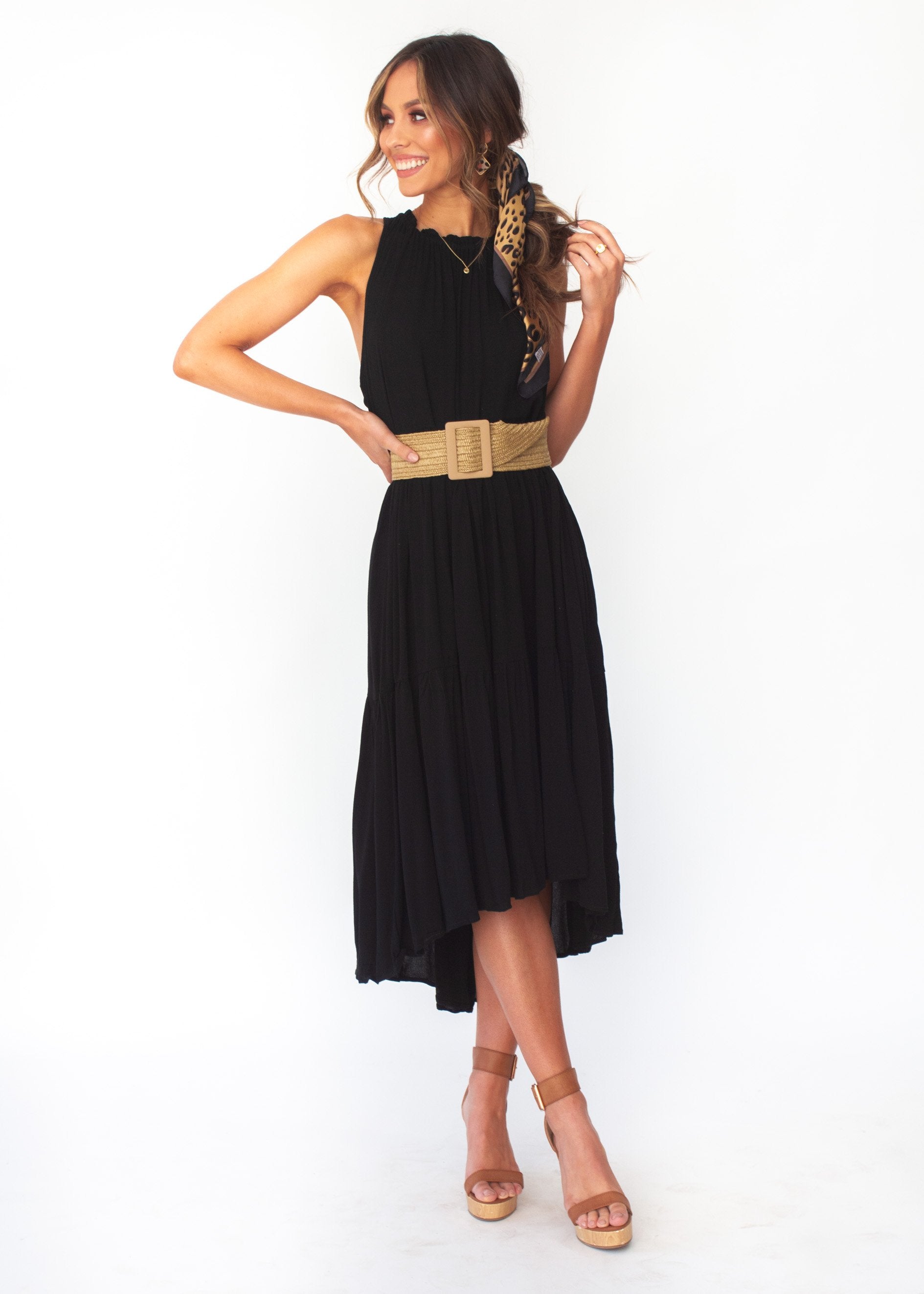 Everia Midi Dress - Black