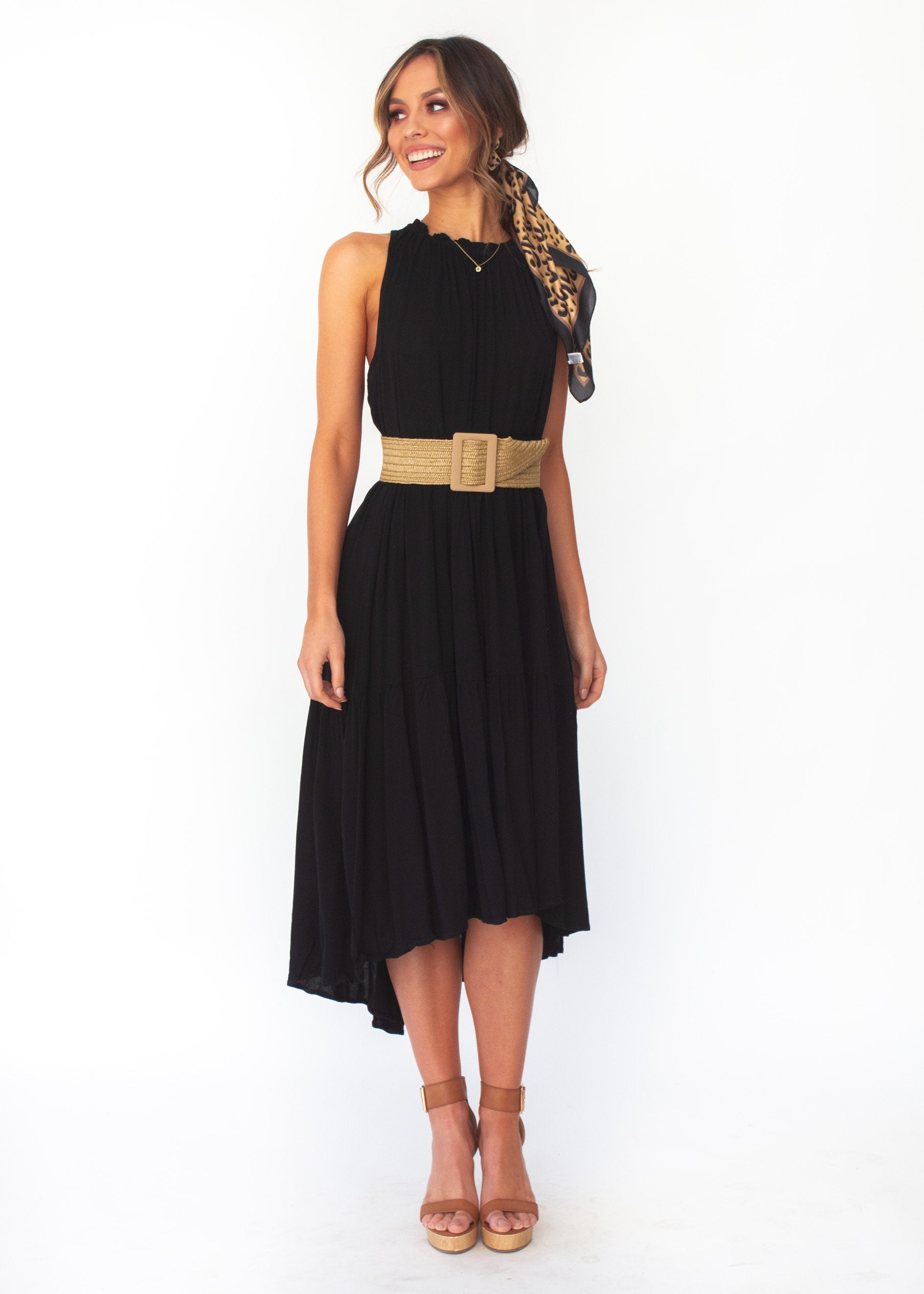 Everia Midi Dress - Black