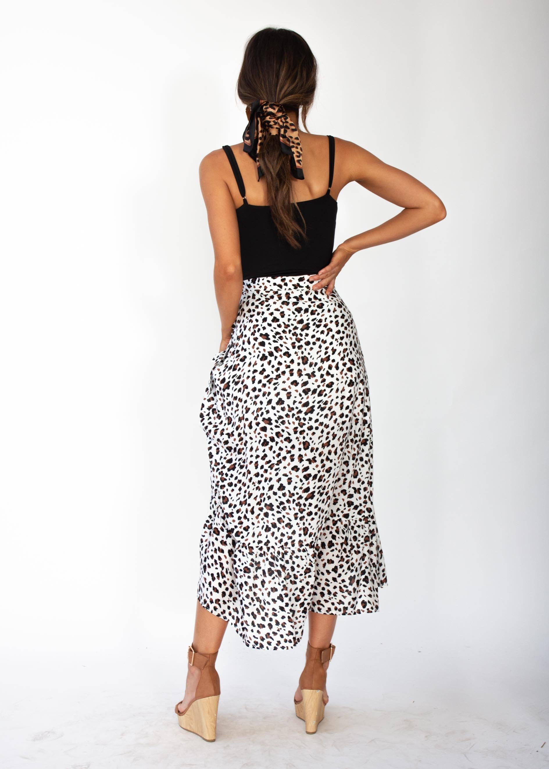 Consequences Midi Skirt - White Leopard