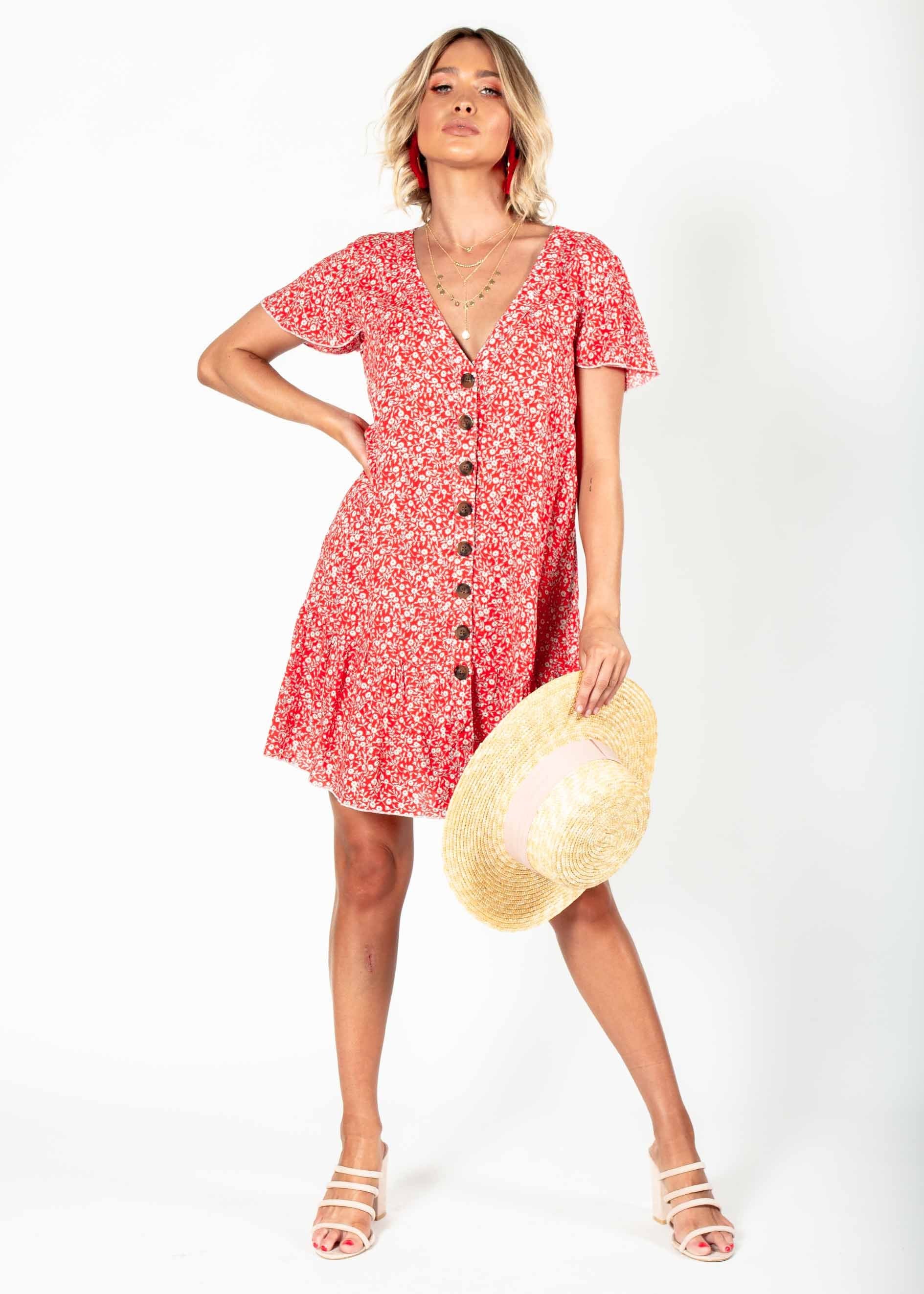 Lost In You Dress - Red Floral