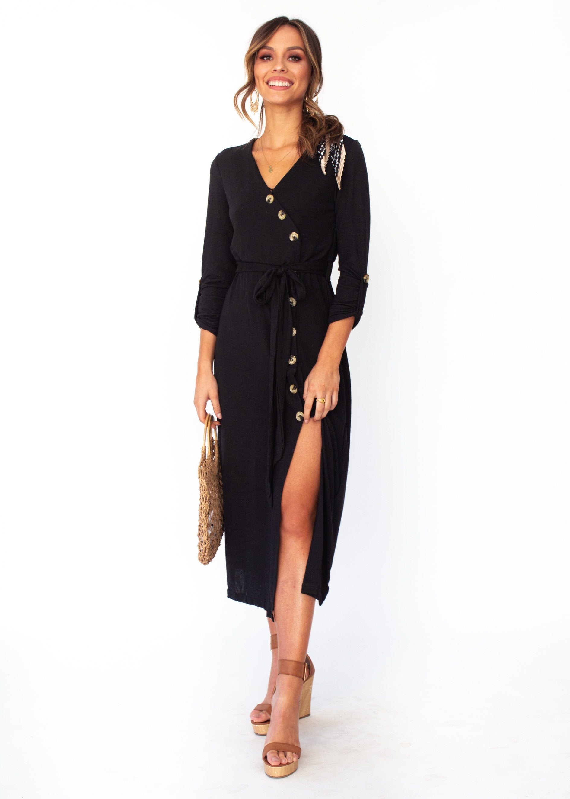 Love Ain't Easy Midi Dress - Black
