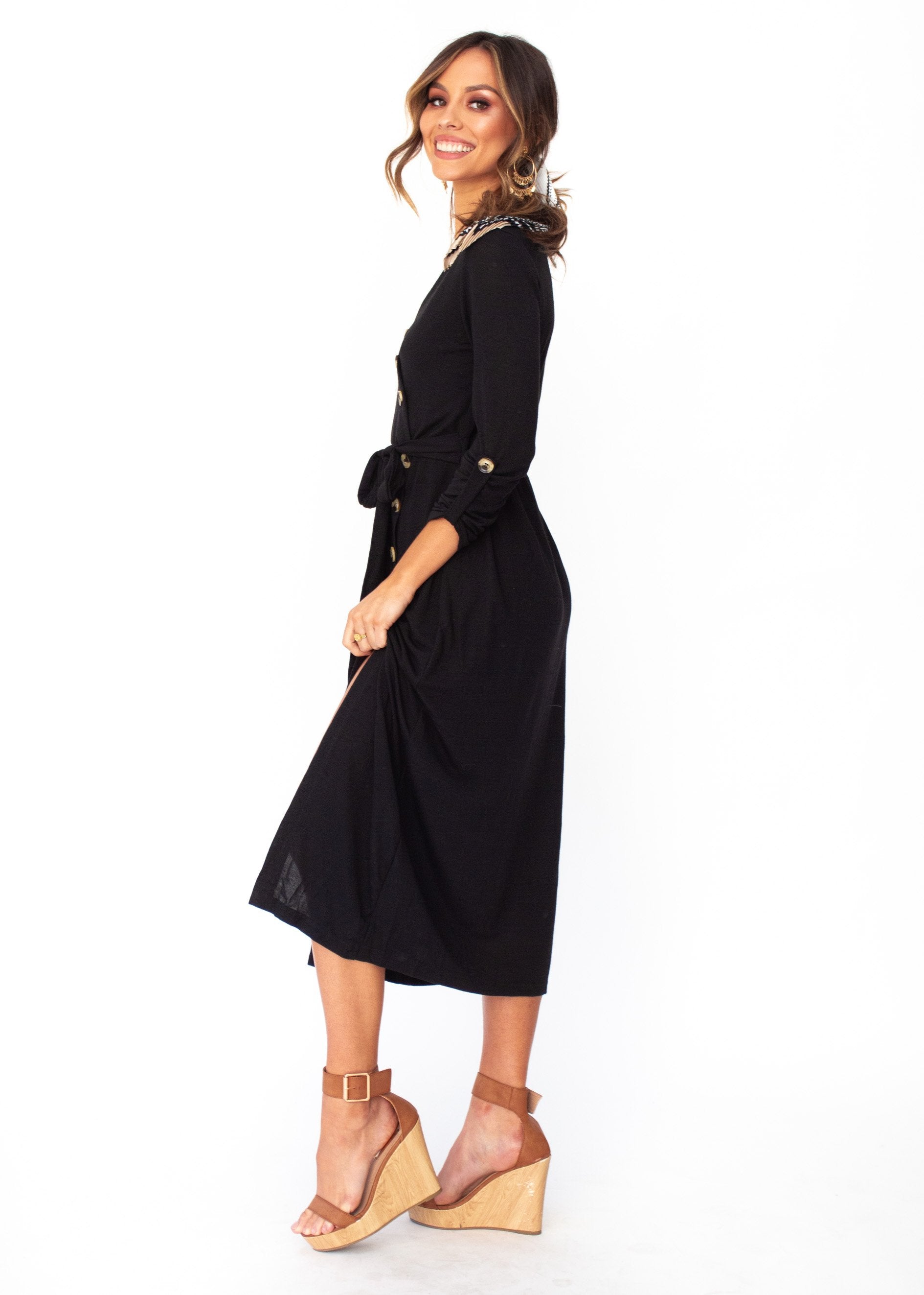 Love Ain't Easy Midi Dress - Black