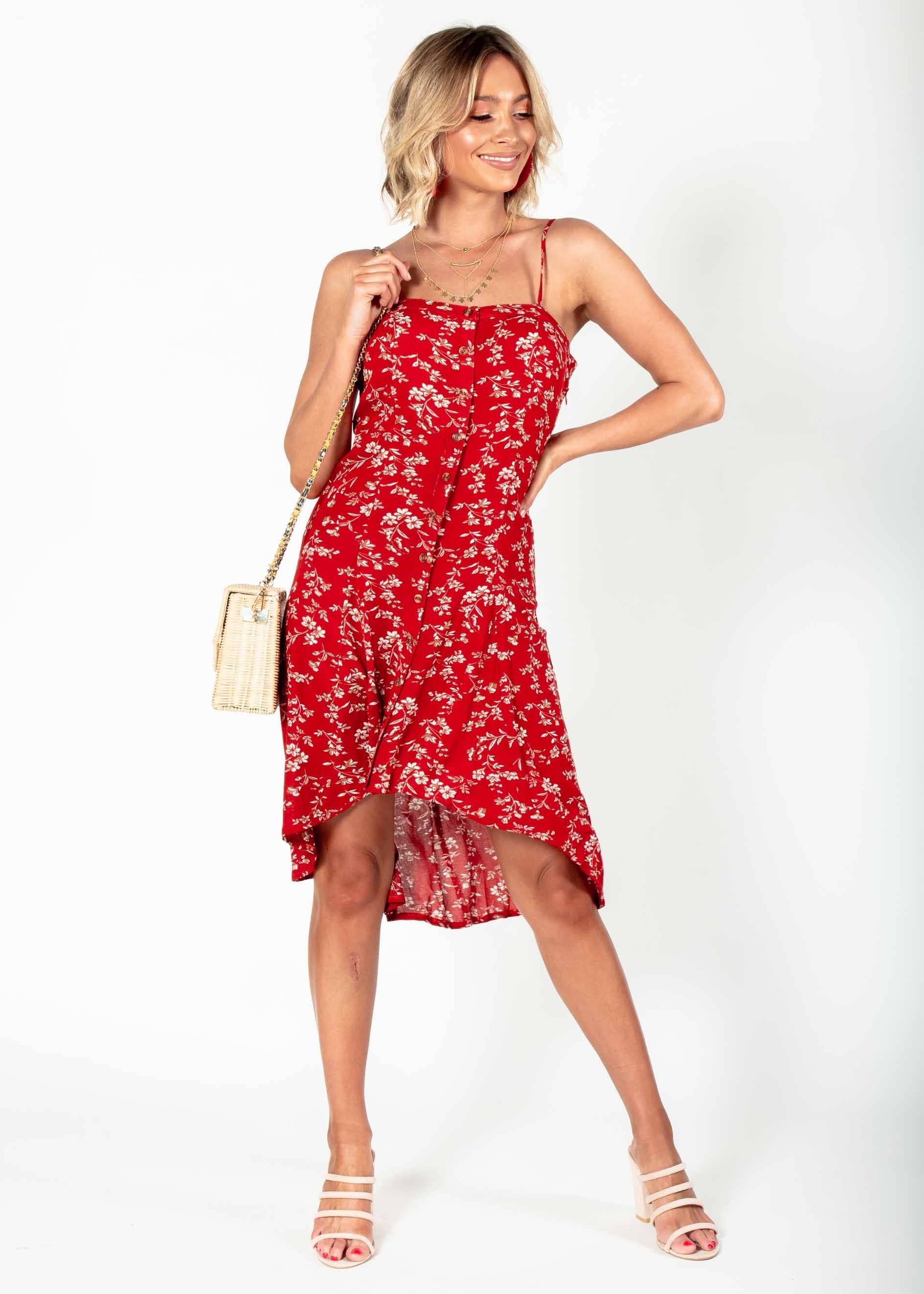 Sole Midi Dress - Rust Floral