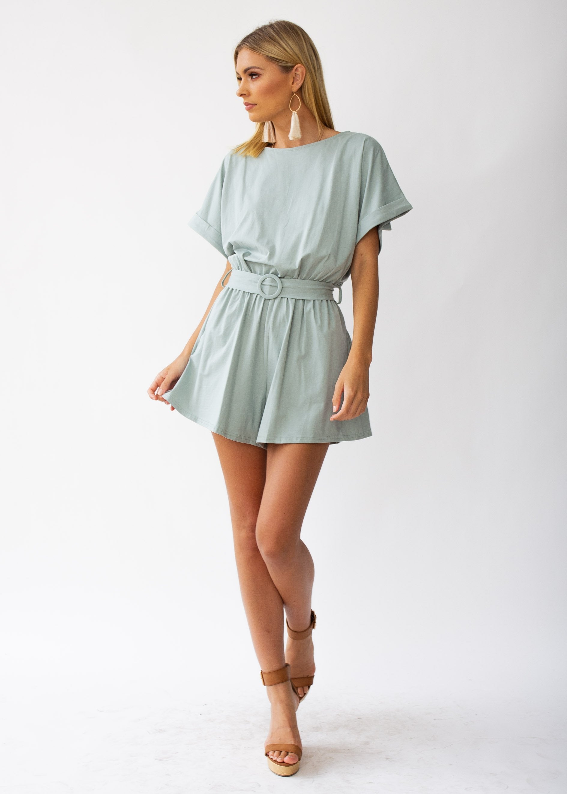 Piece Of Me Playsuit - Sage