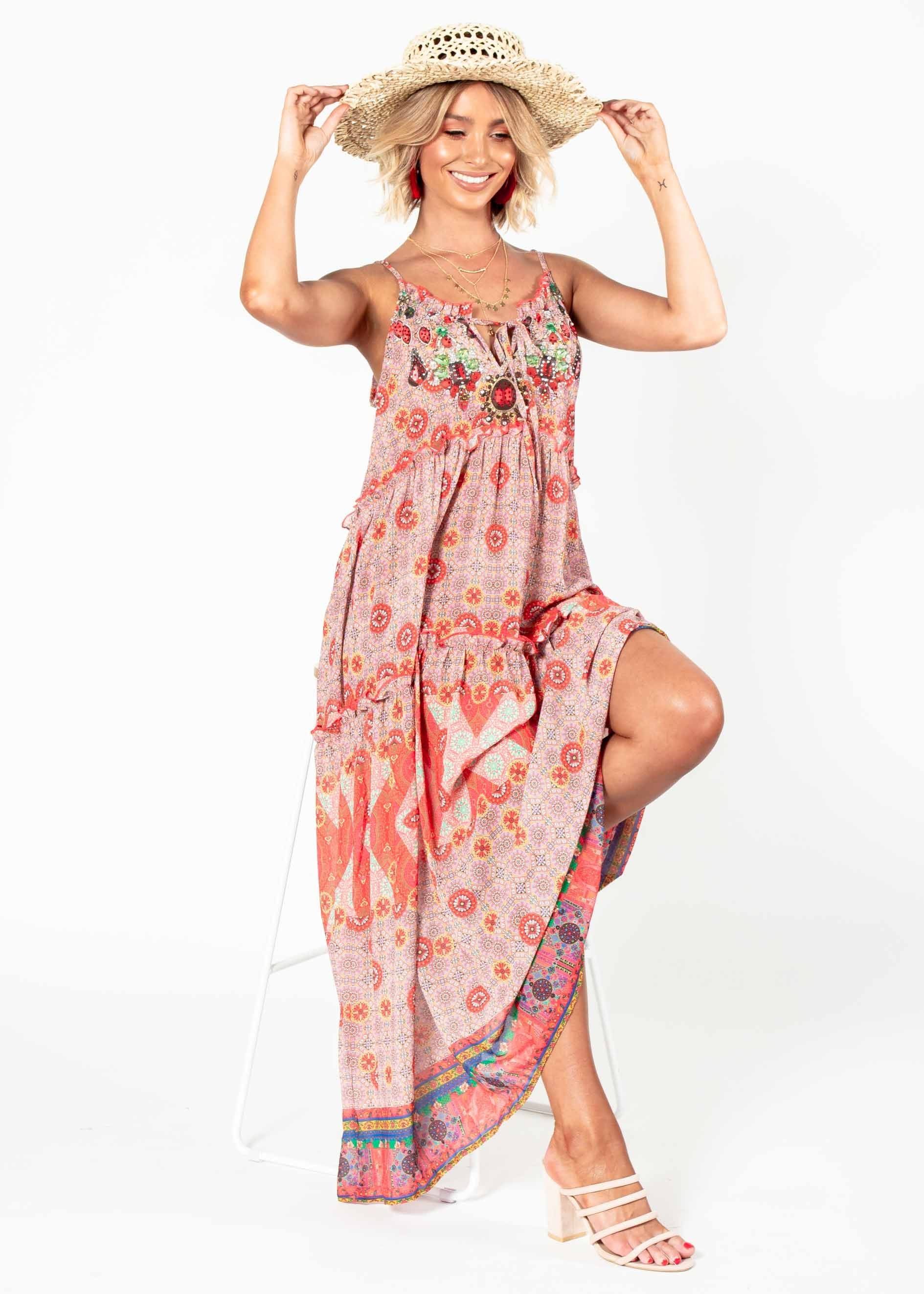 Chasing Moonlight Maxi Dress - Summer Spritz