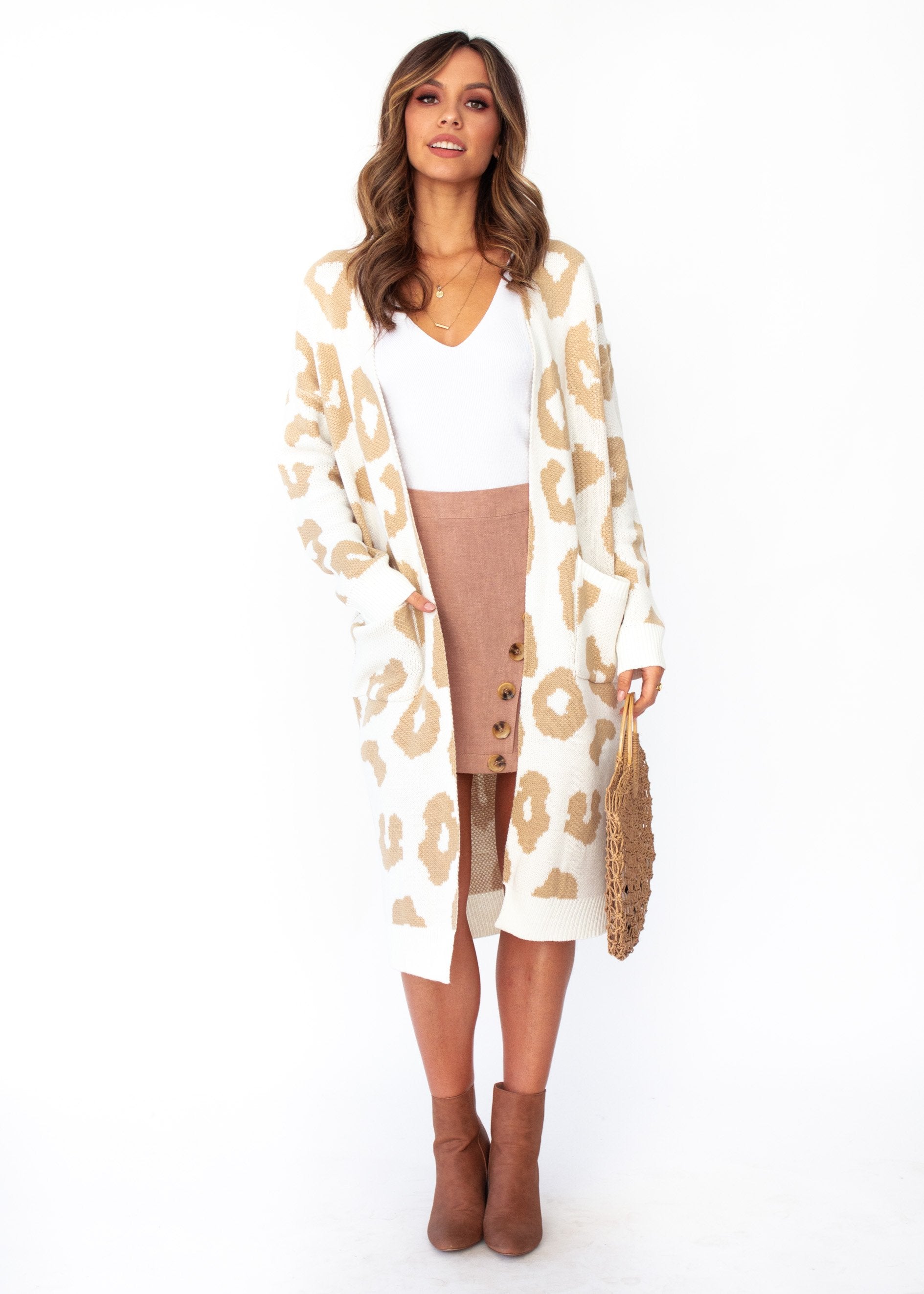 Only A Moment Cardigan - Cream Leopard