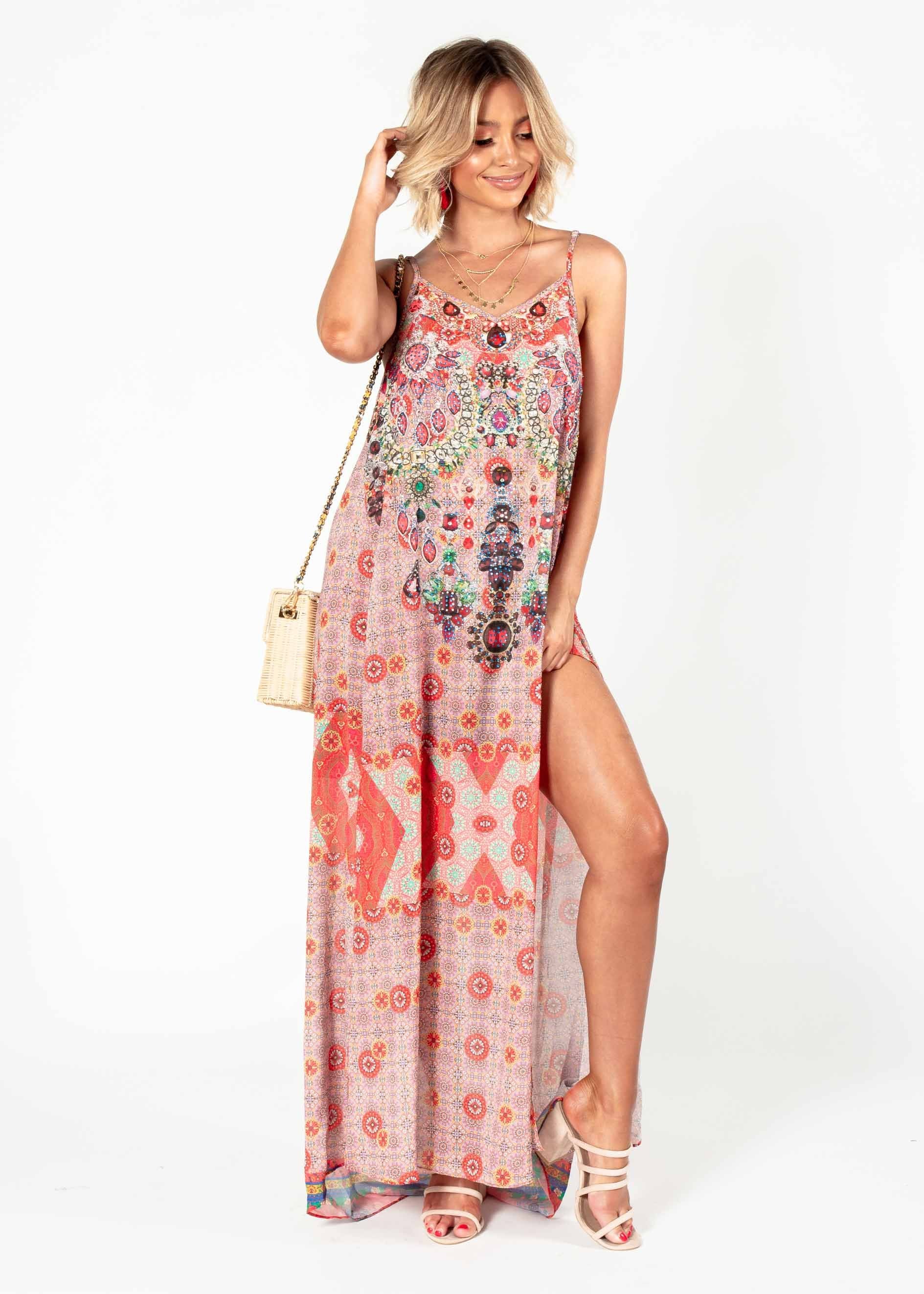 Lost Lotus Chiffon Maxi - Summer Spritz