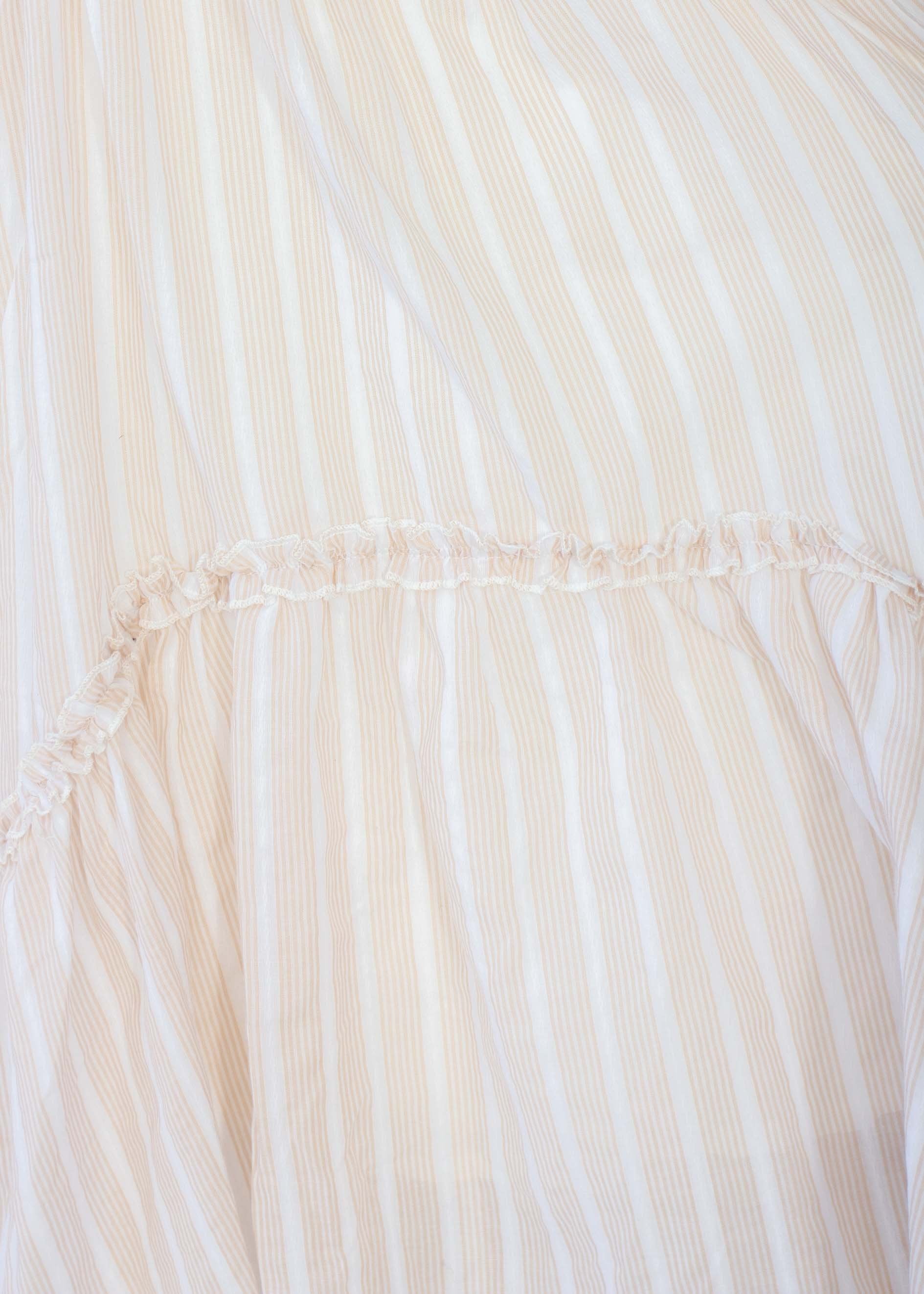 Frankie Hi-Lo Midi Dress - Beige Stripe