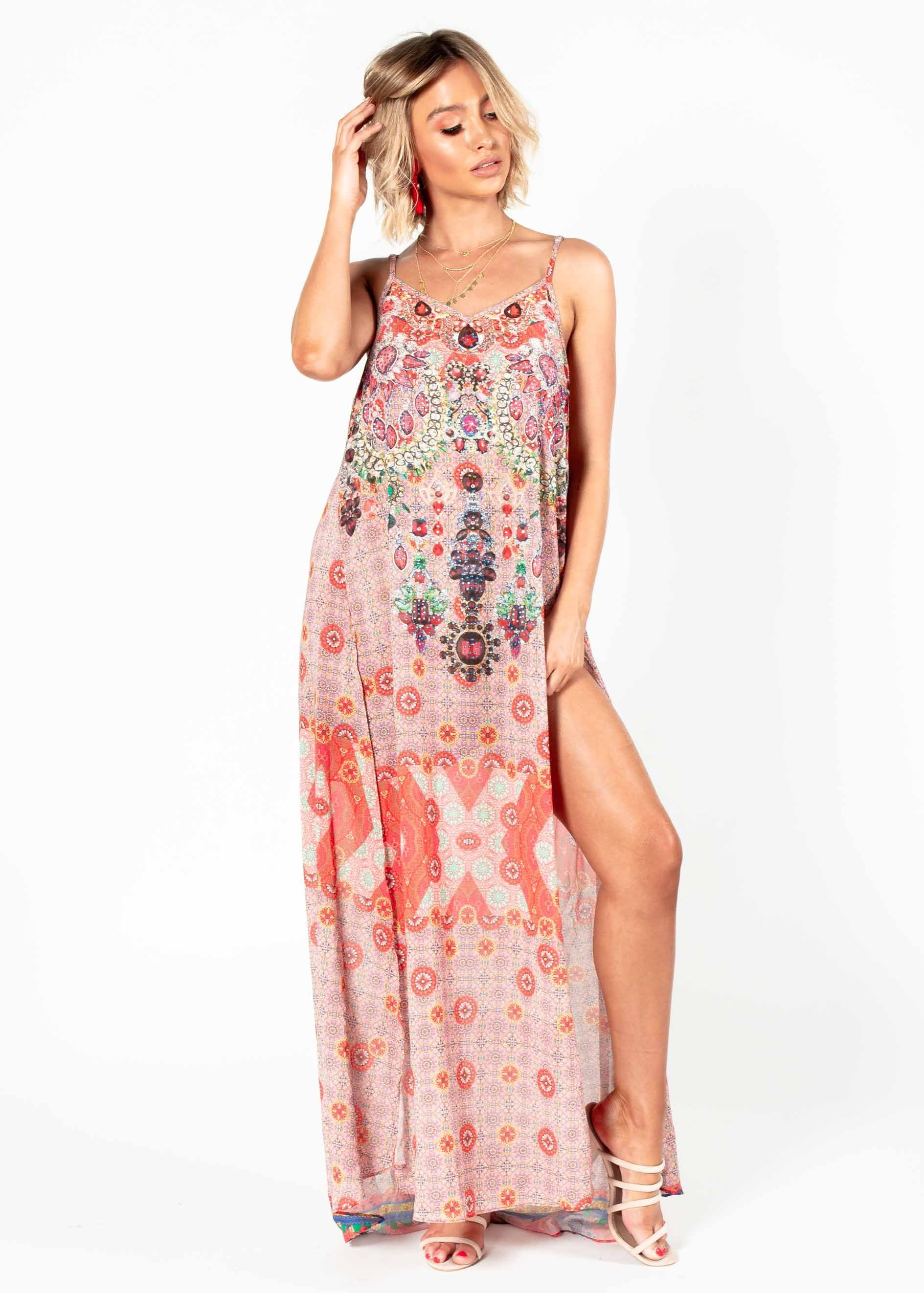 Lost Lotus Chiffon Maxi - Summer Spritz