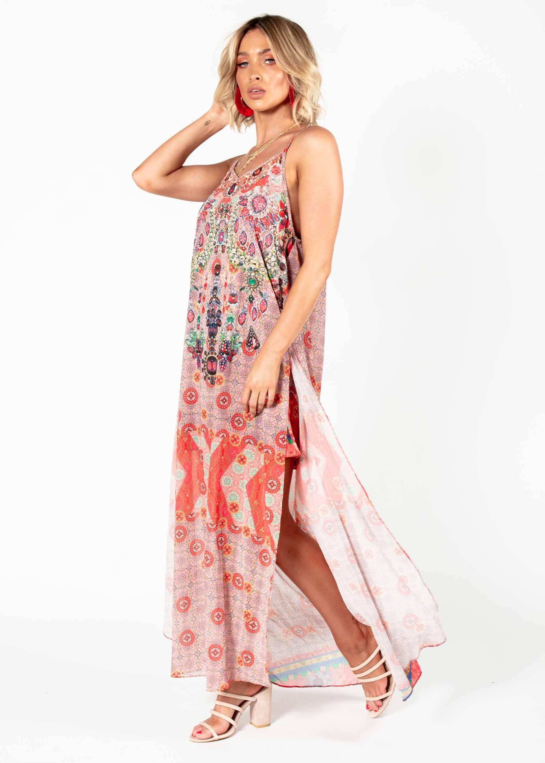 Lost Lotus Chiffon Maxi - Summer Spritz