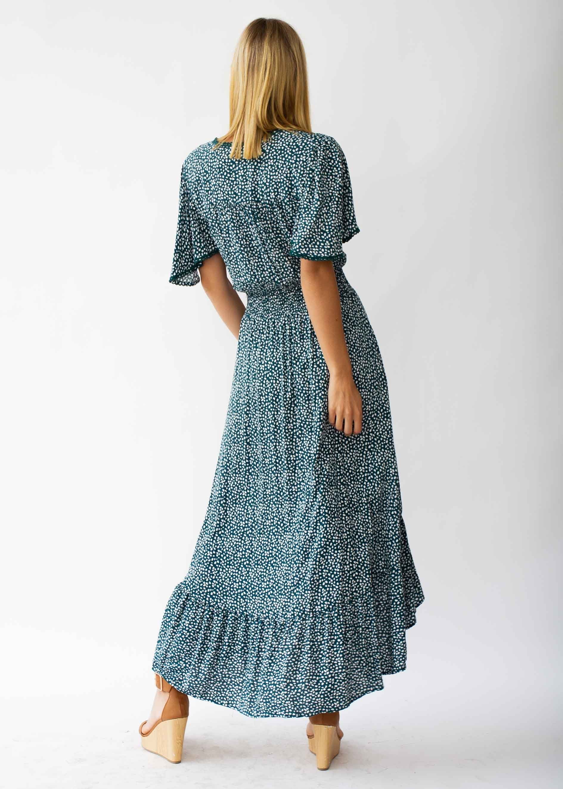 Leaving California Midi Dress - Emerald