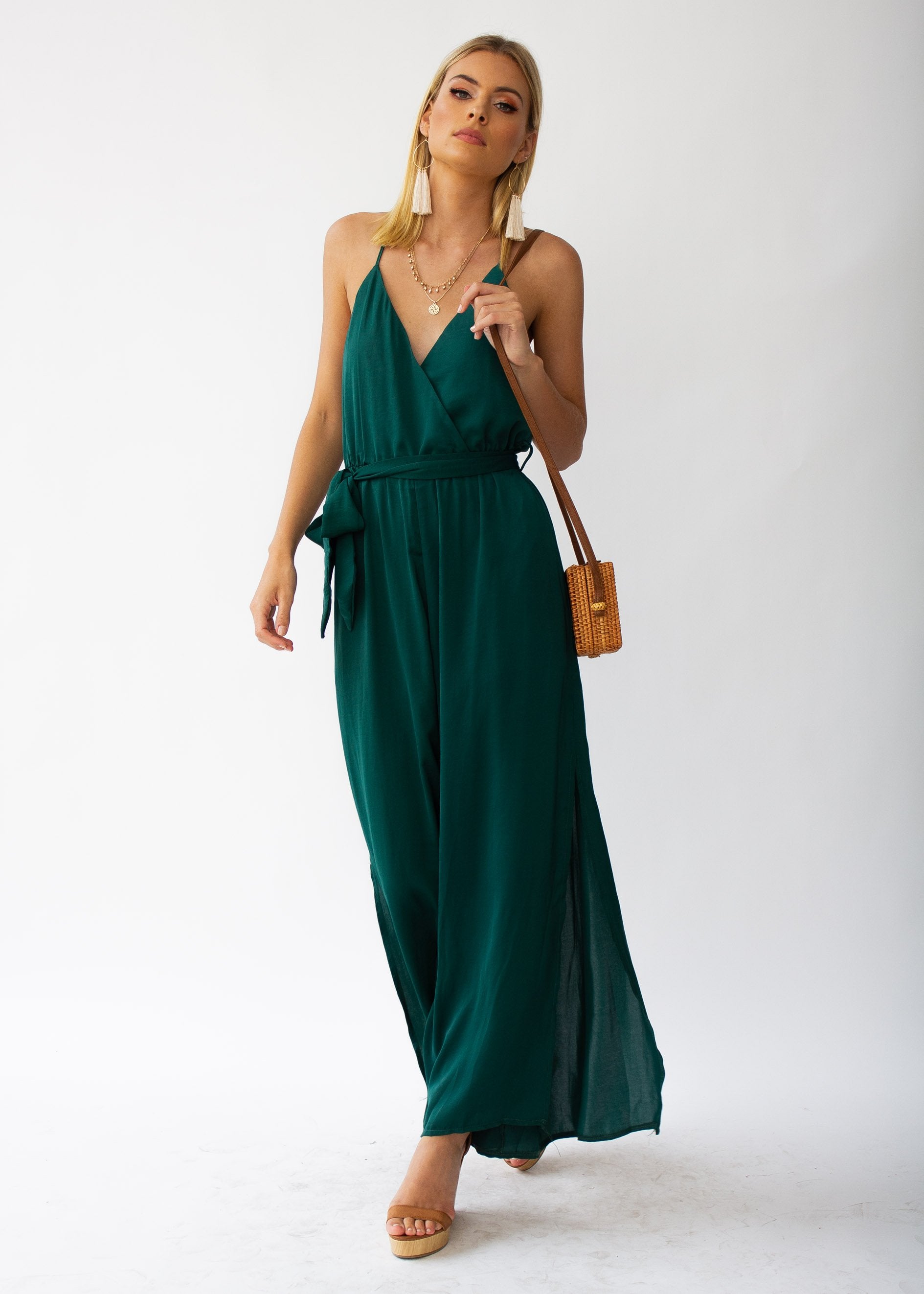 Losing Sight Pantsuit - Forest Green