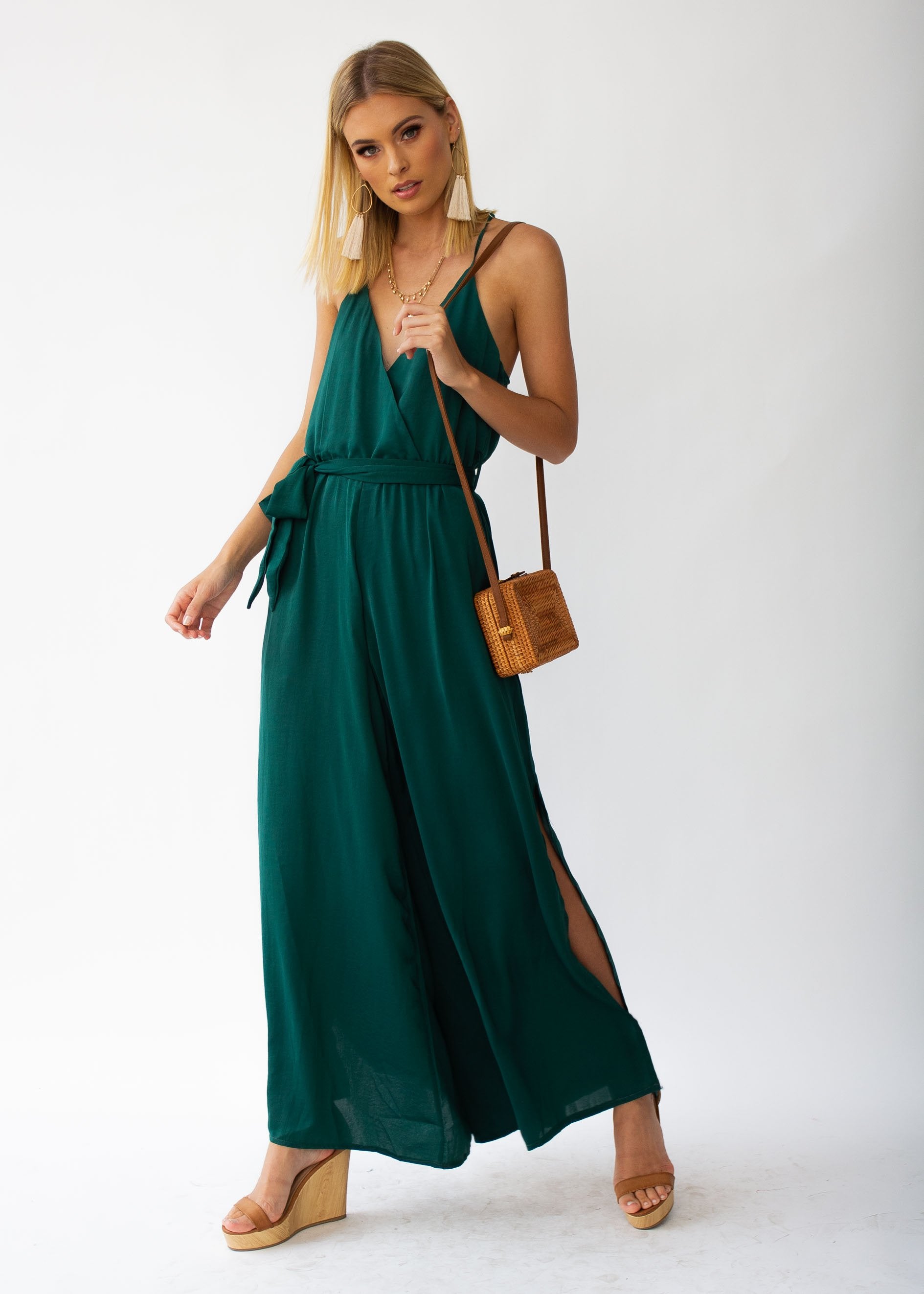 Losing Sight Pantsuit - Forest Green