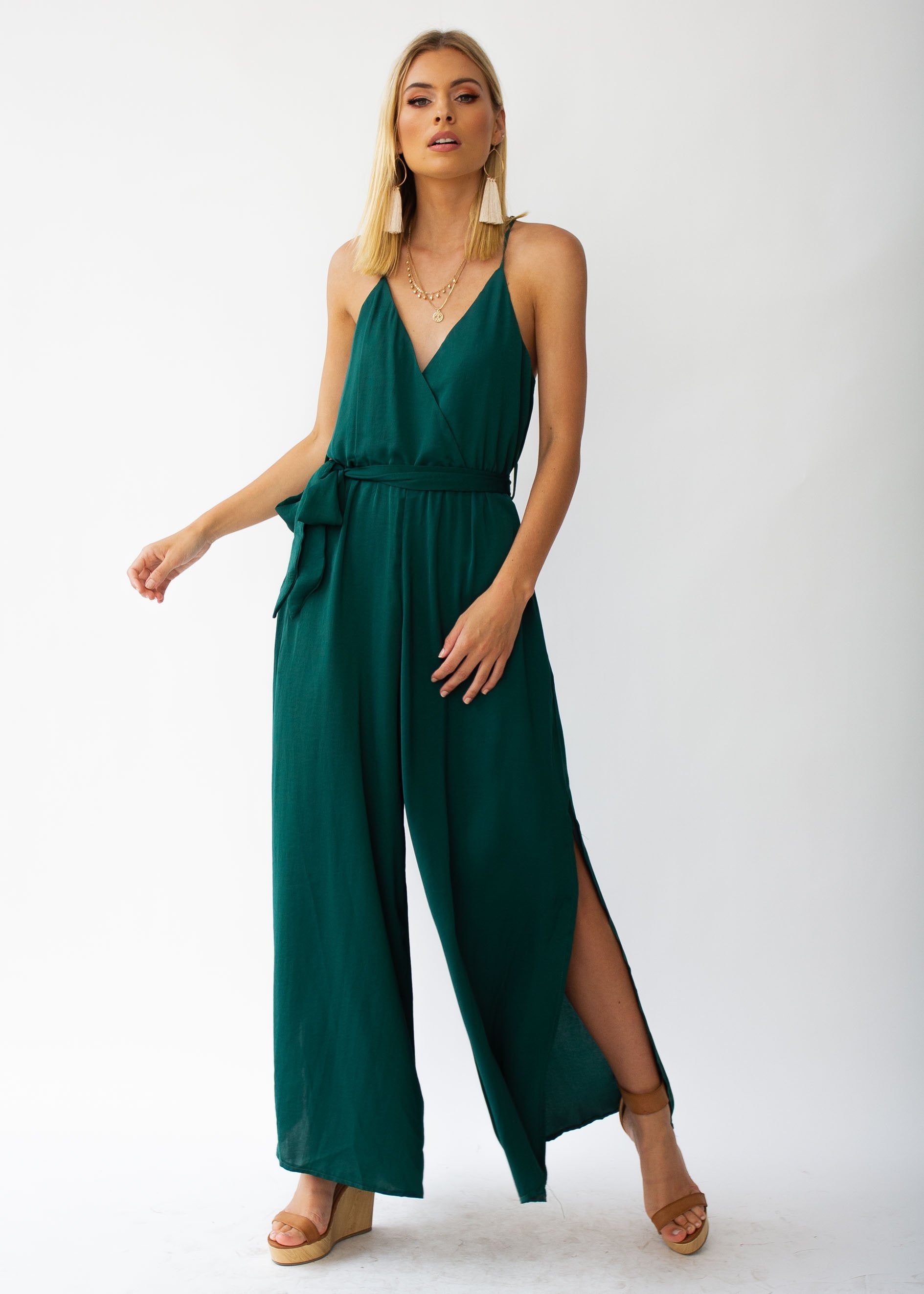 Losing Sight Pantsuit - Forest Green