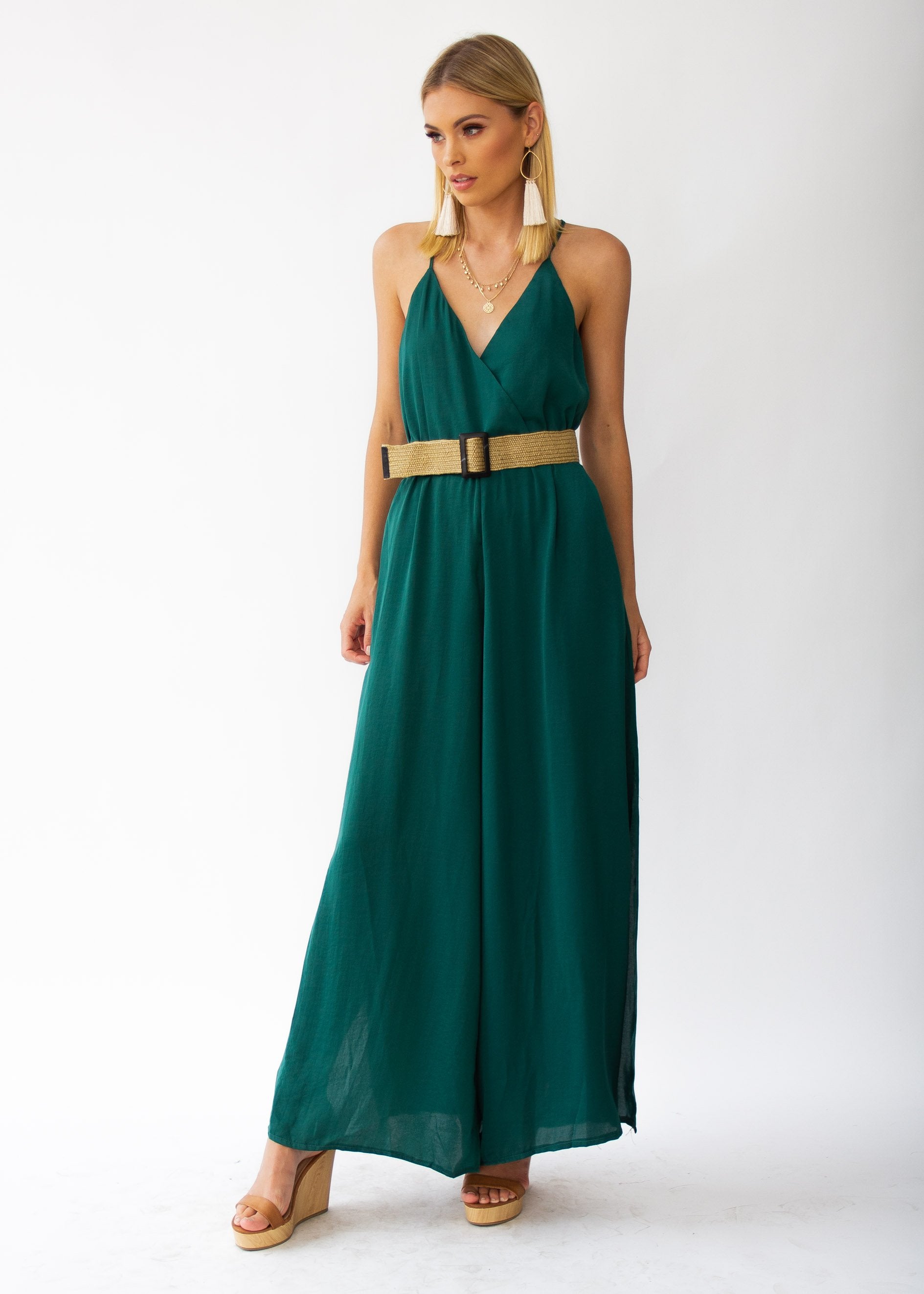 Losing Sight Pantsuit - Forest Green