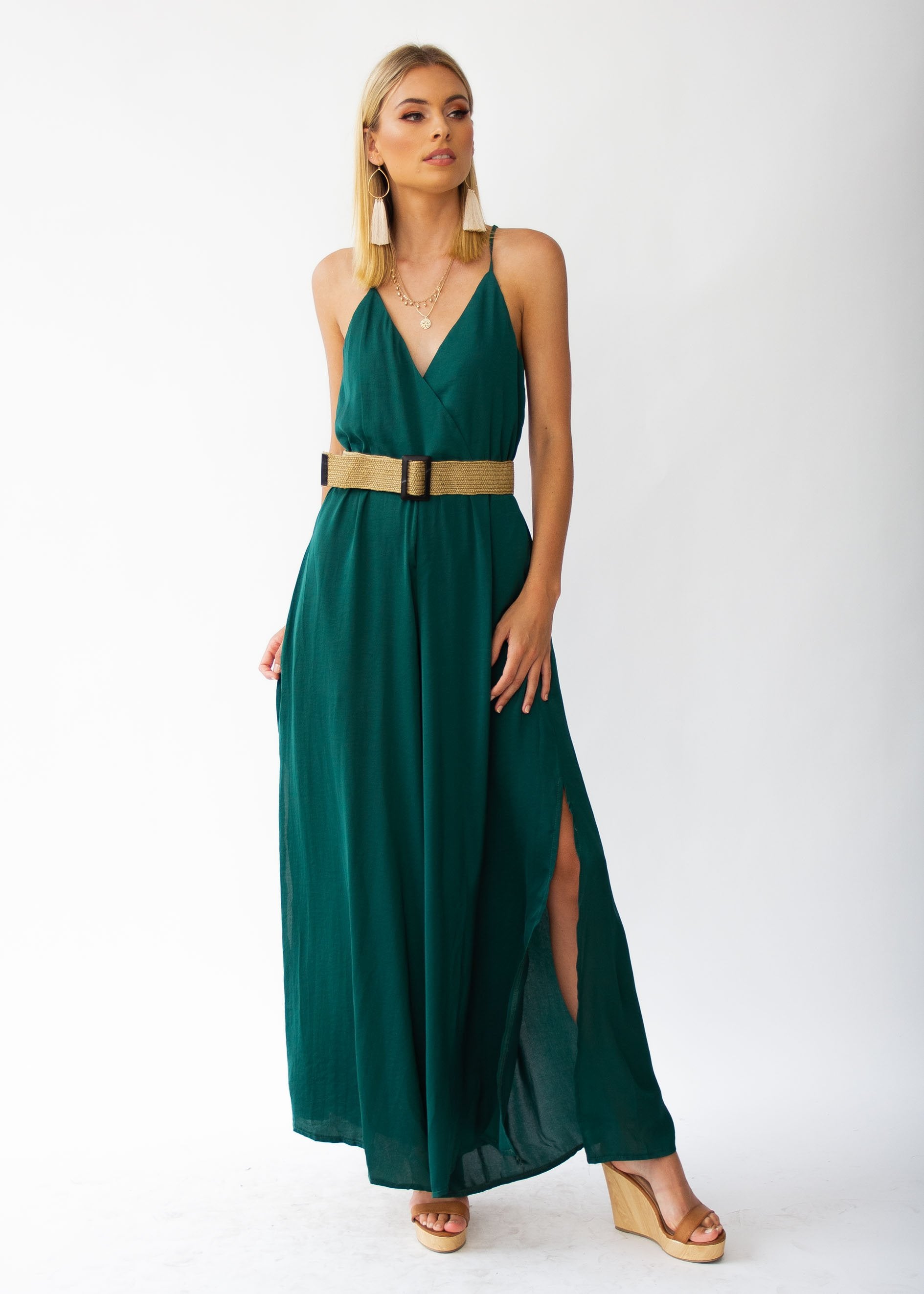 Losing Sight Pantsuit - Forest Green