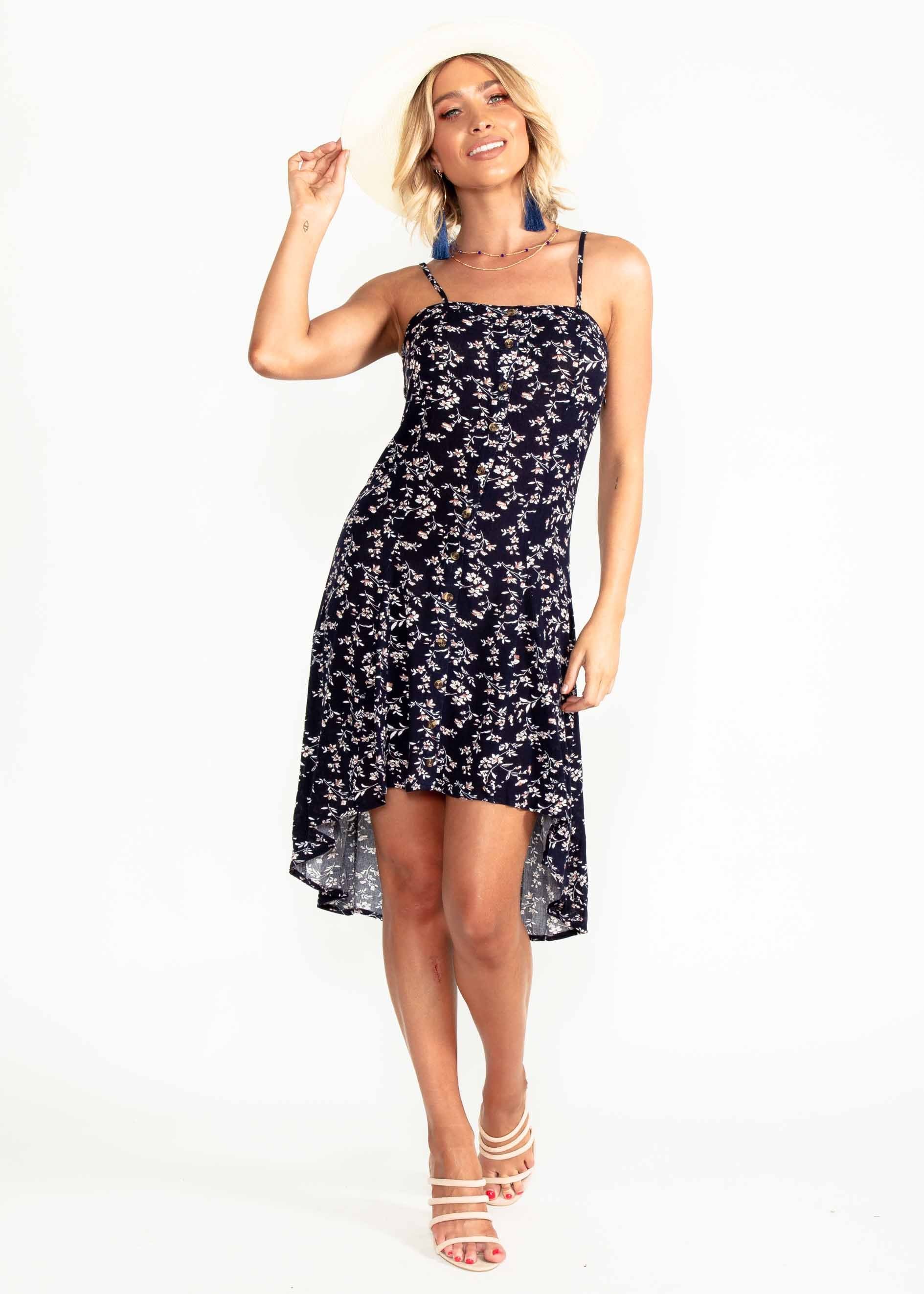 Sole Midi Dress - Navy Floral