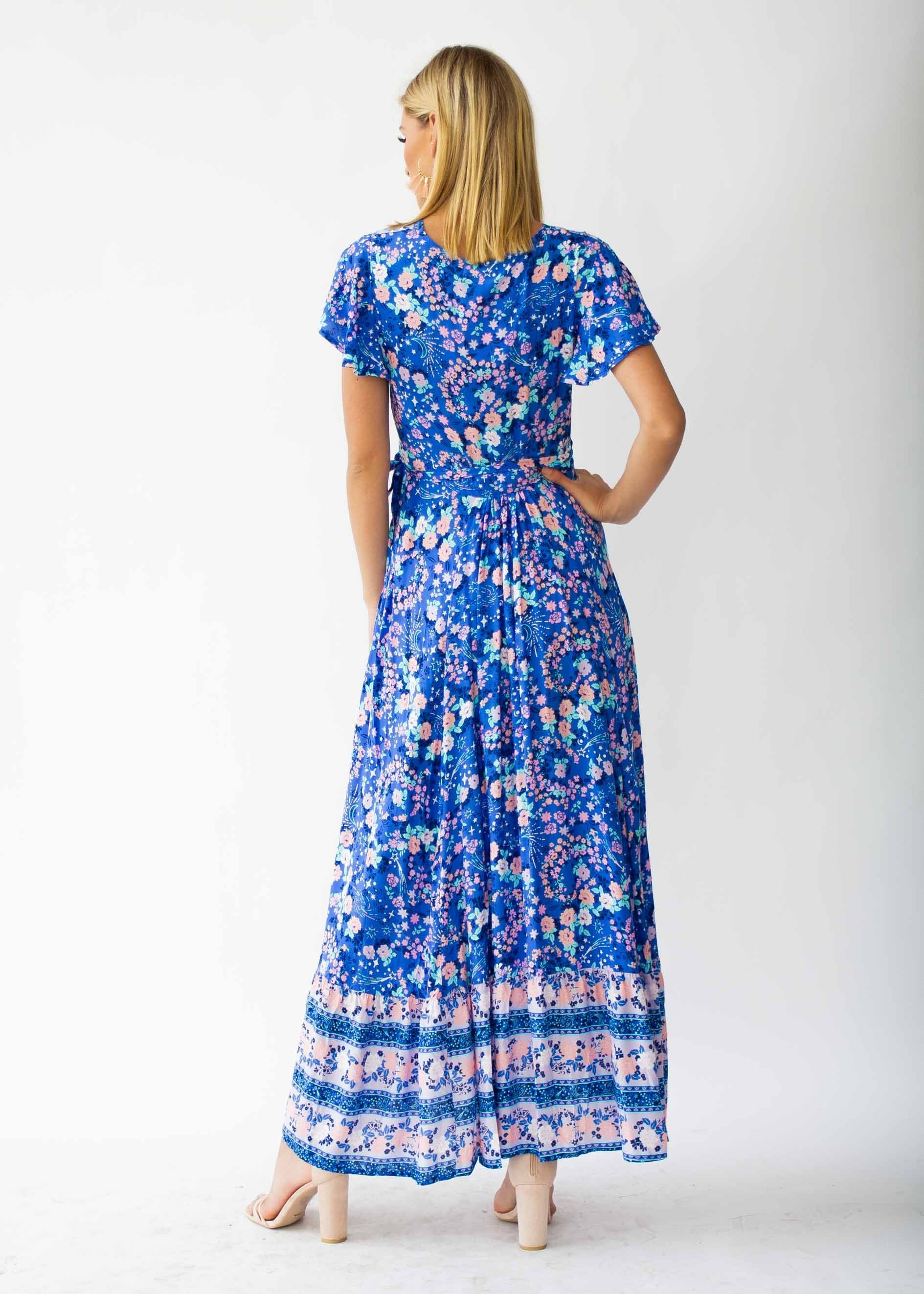 Mackenzie Wrap Maxi Dress - Sapphire