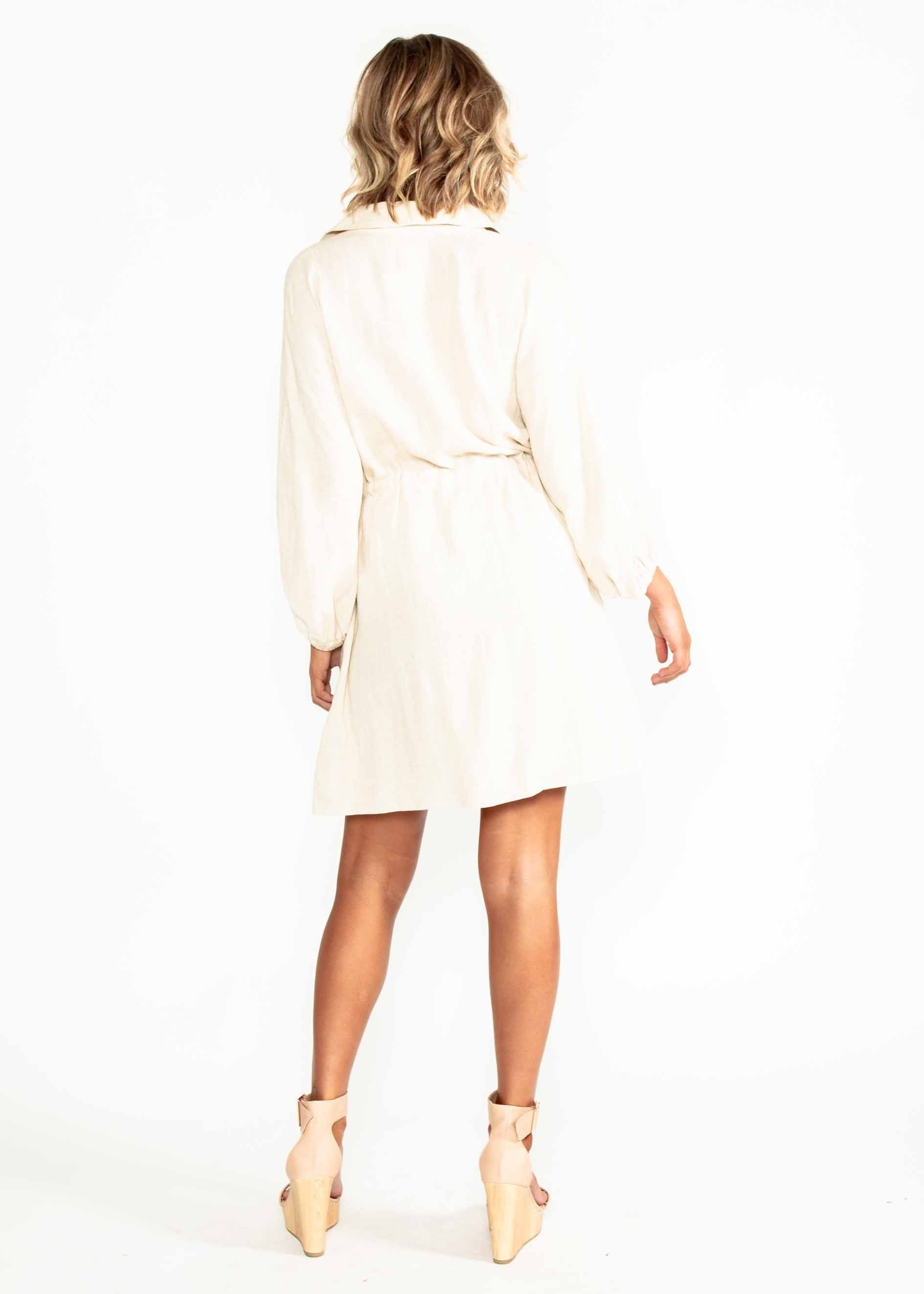 Lay Low Linen Tunic Dress - Natural